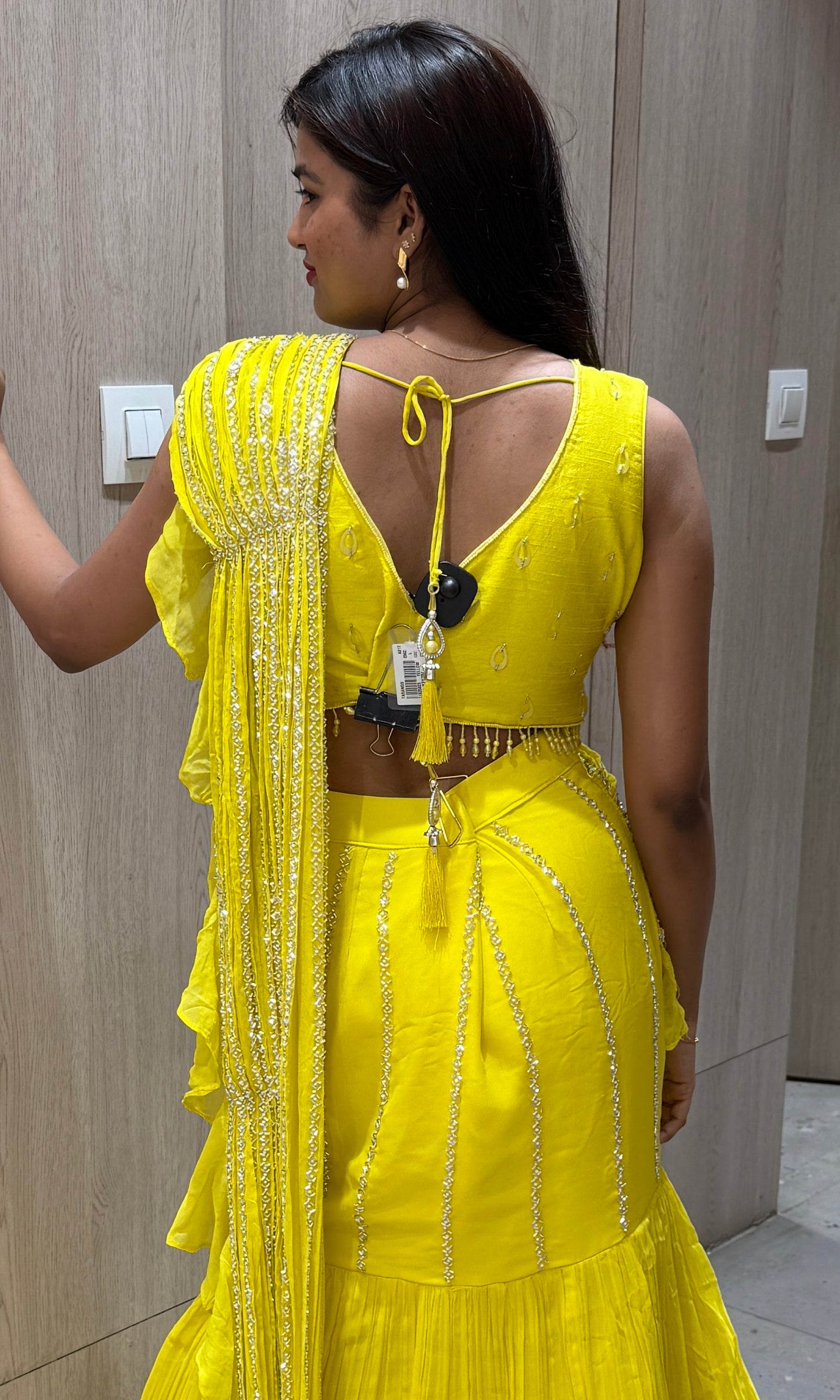 🌼Yellow lehanga with pre drape Dupatta🌼