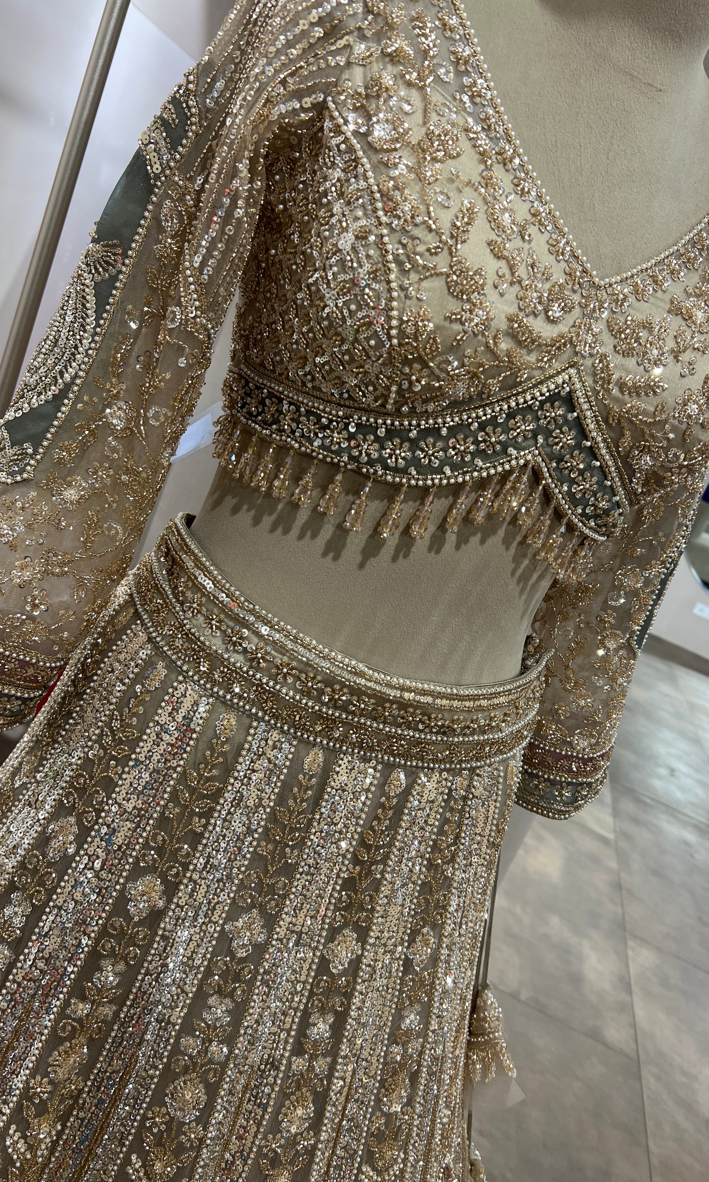 GOLD HEAVY INTRICATE EMROIDERED LEHENGA