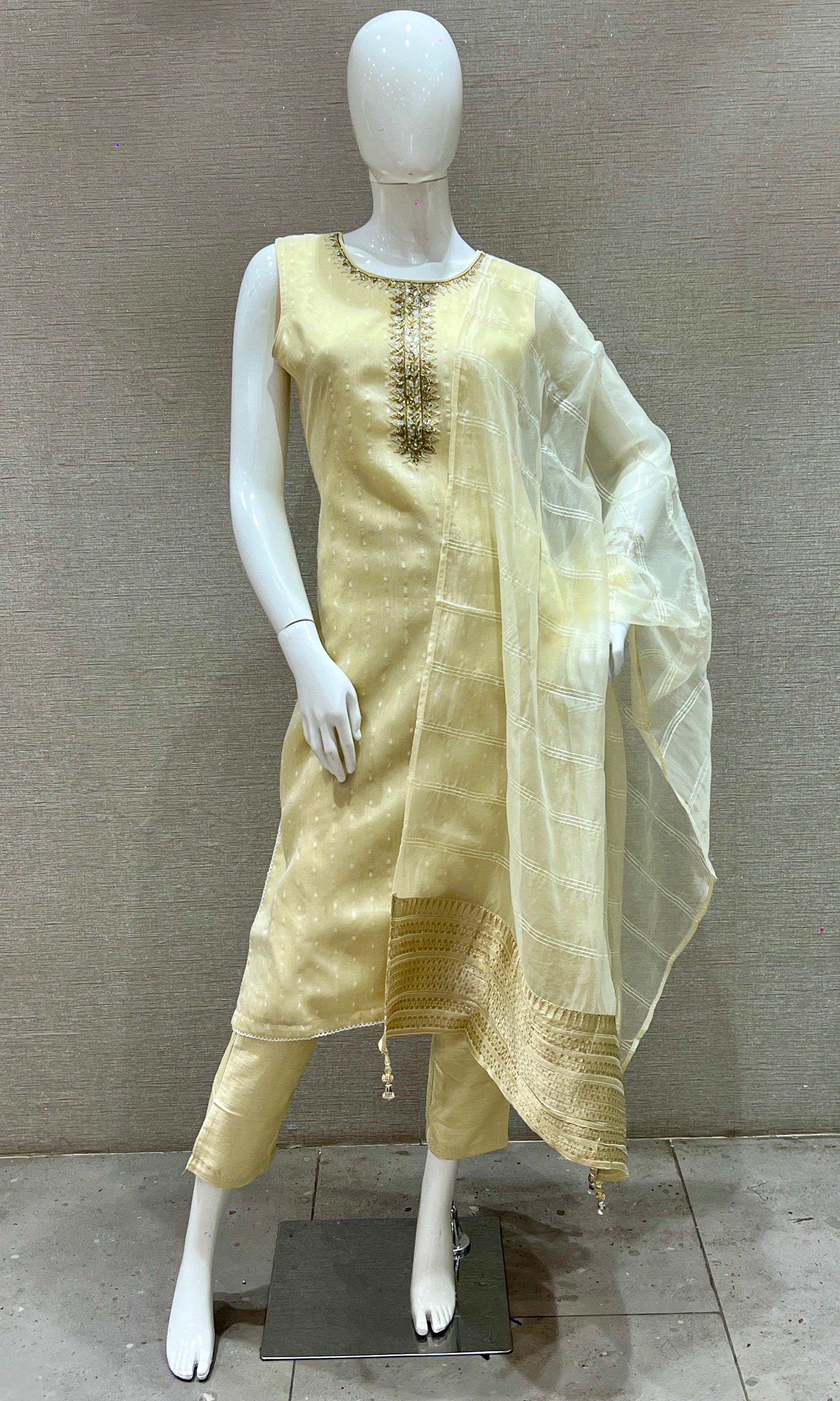 Cream kurta set