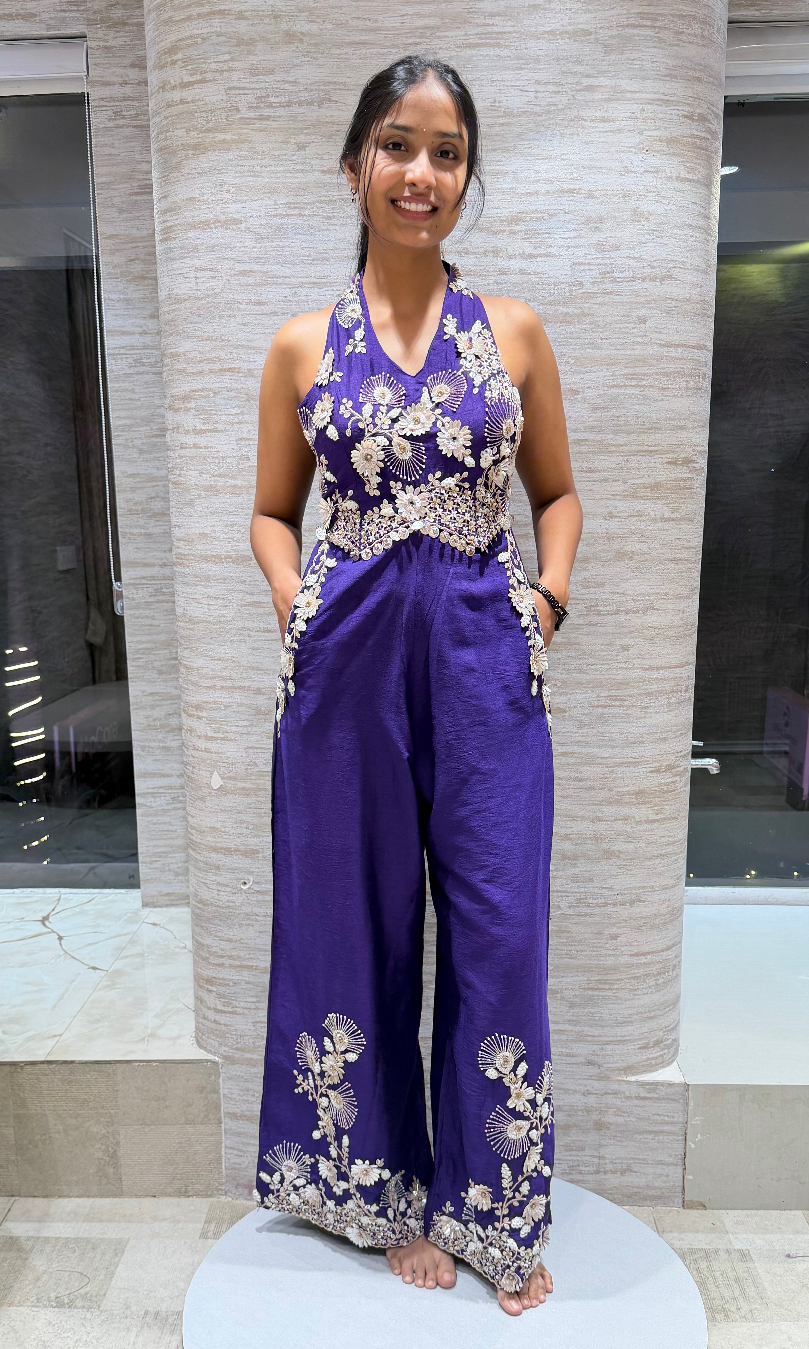 Purple floral Jumpsuit