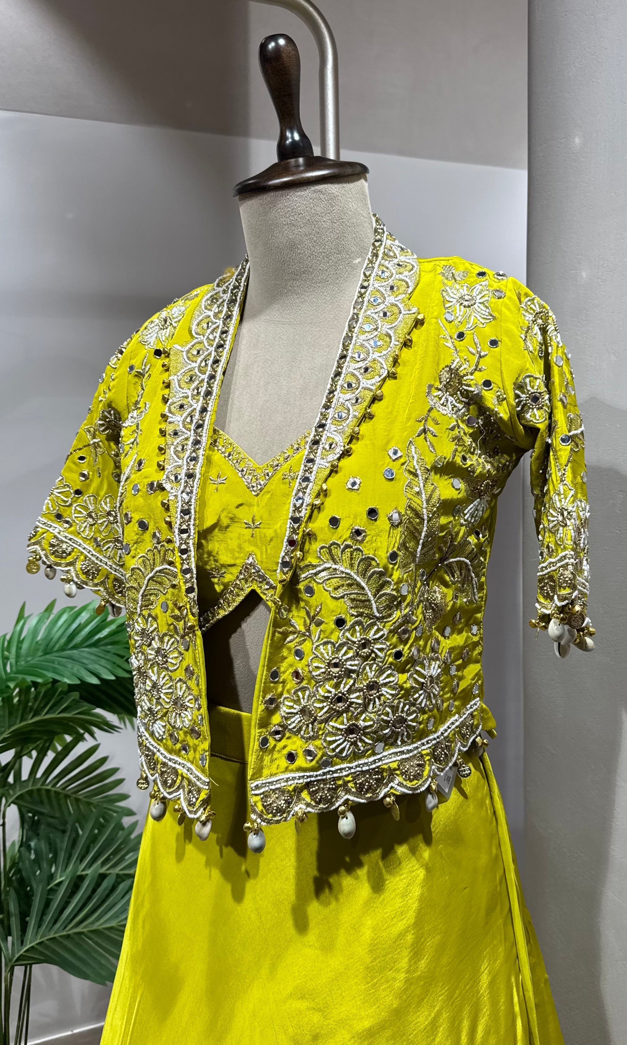 Light yellow georgette lehenga choli set