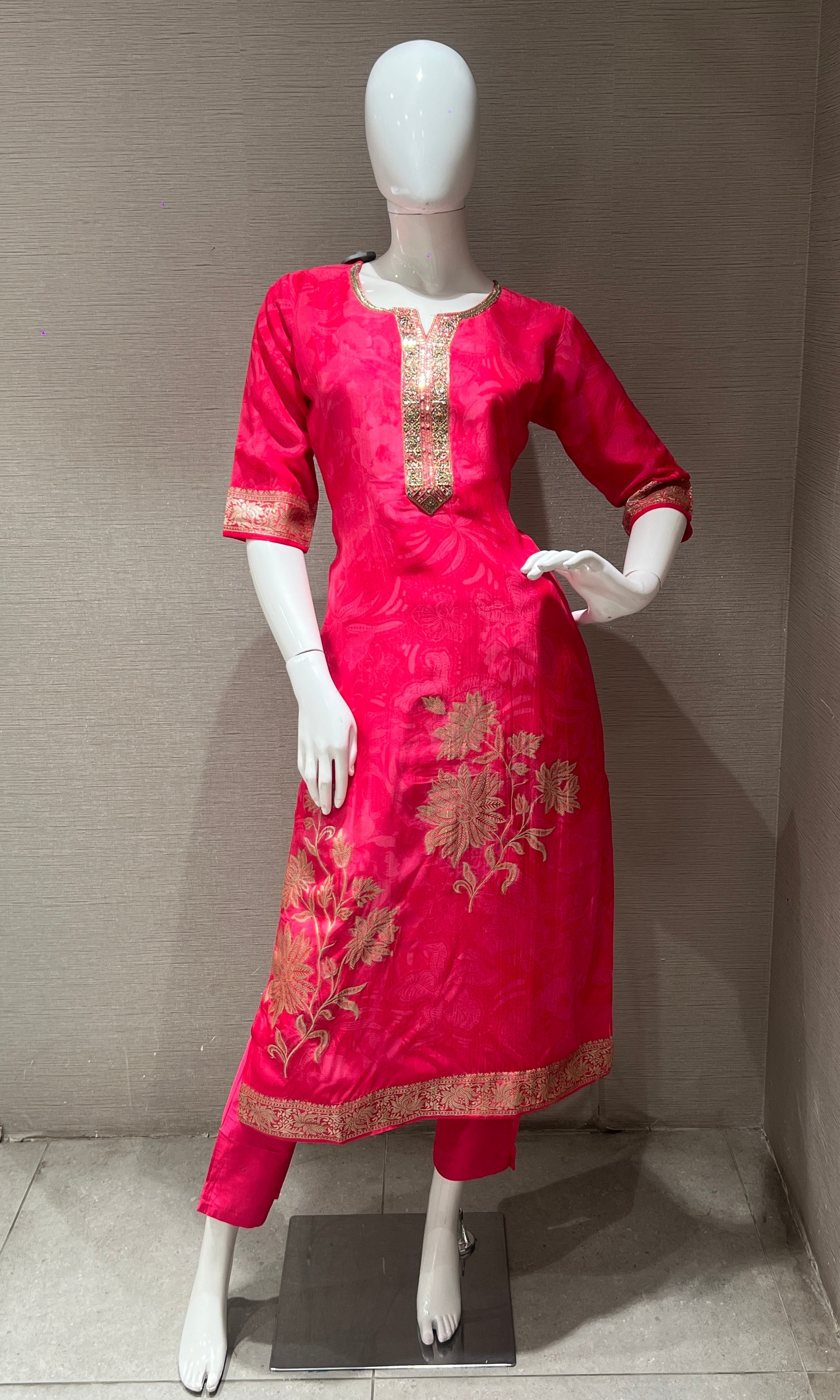 Rani pink kurta set