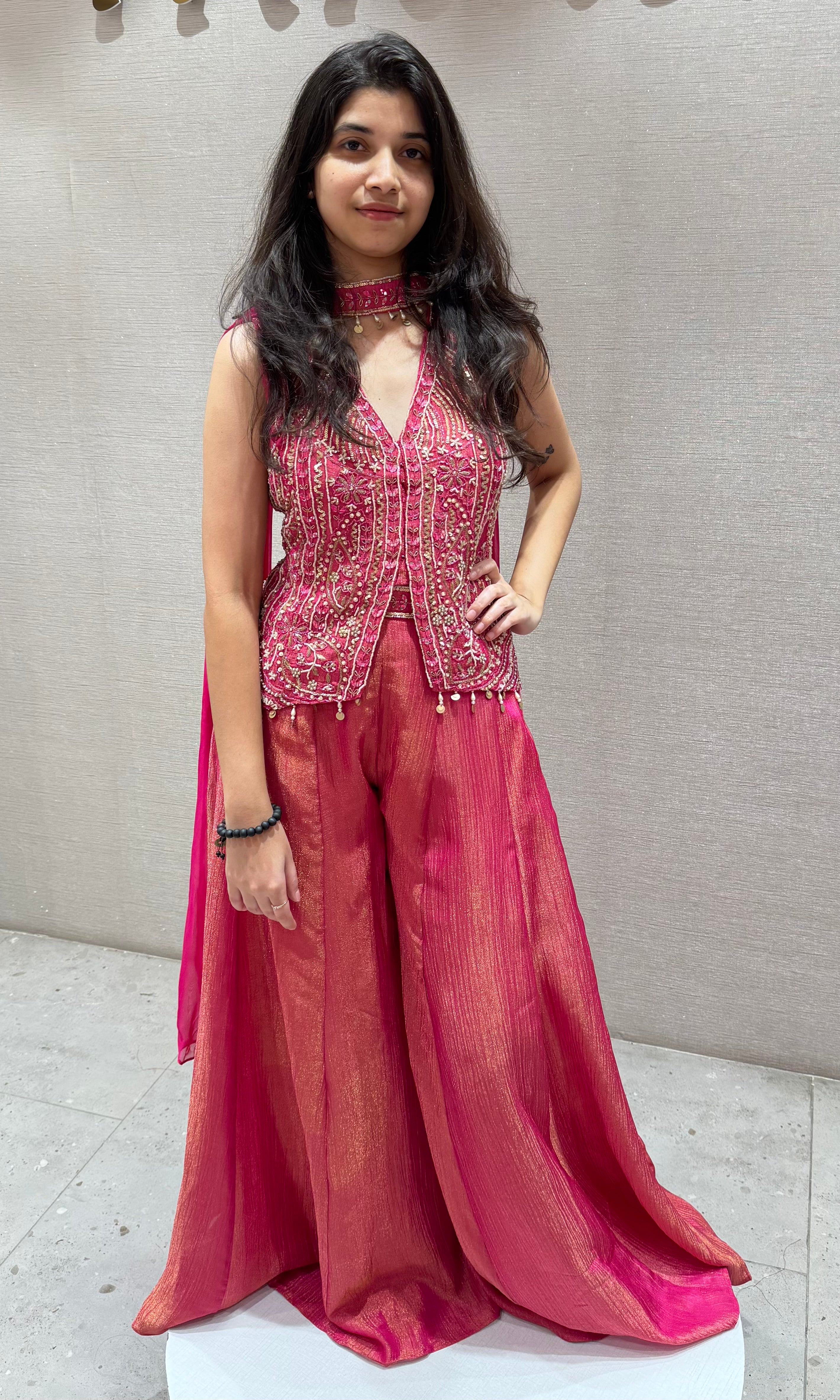 rani pink embellished palazzo set