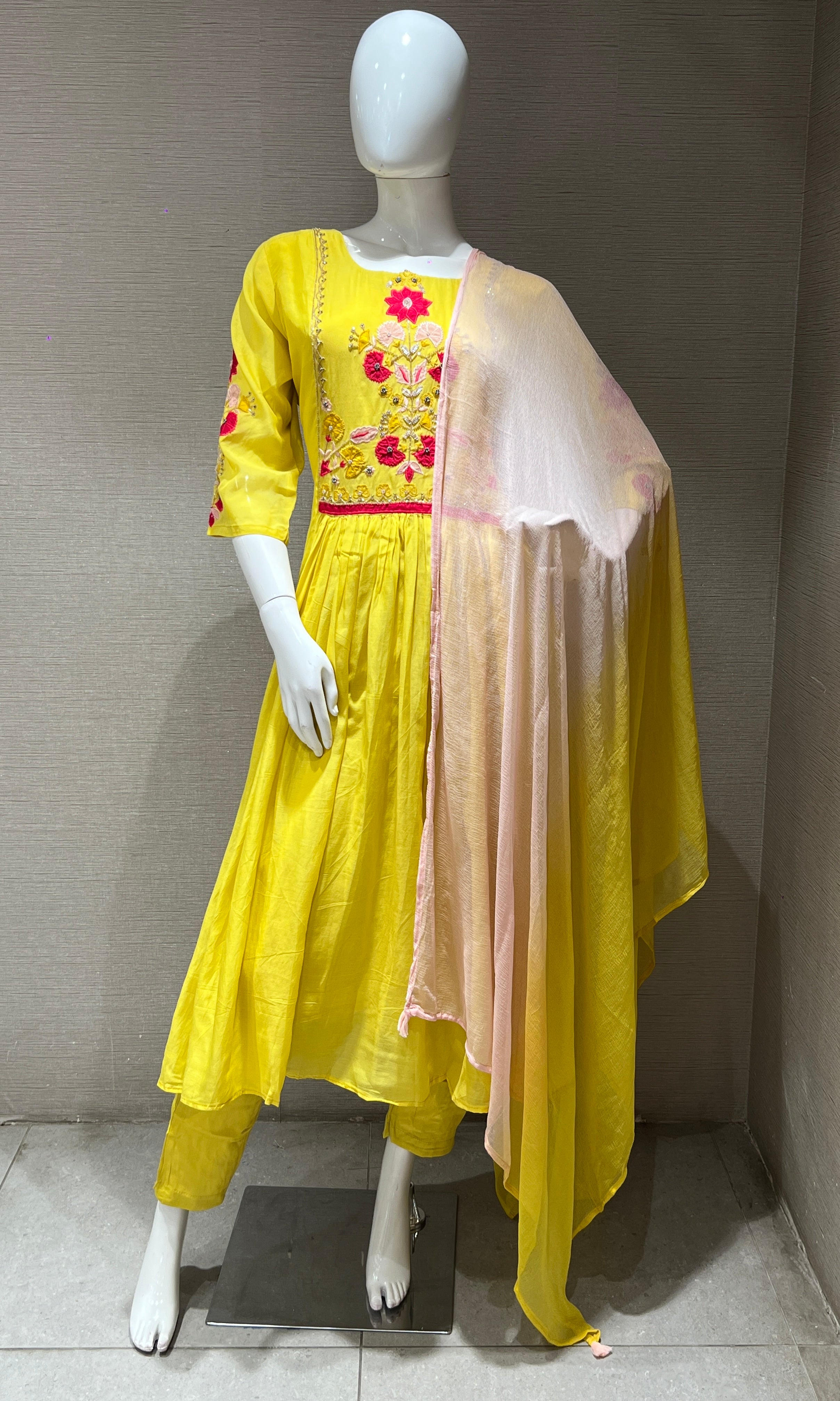 Light yellow kurta set