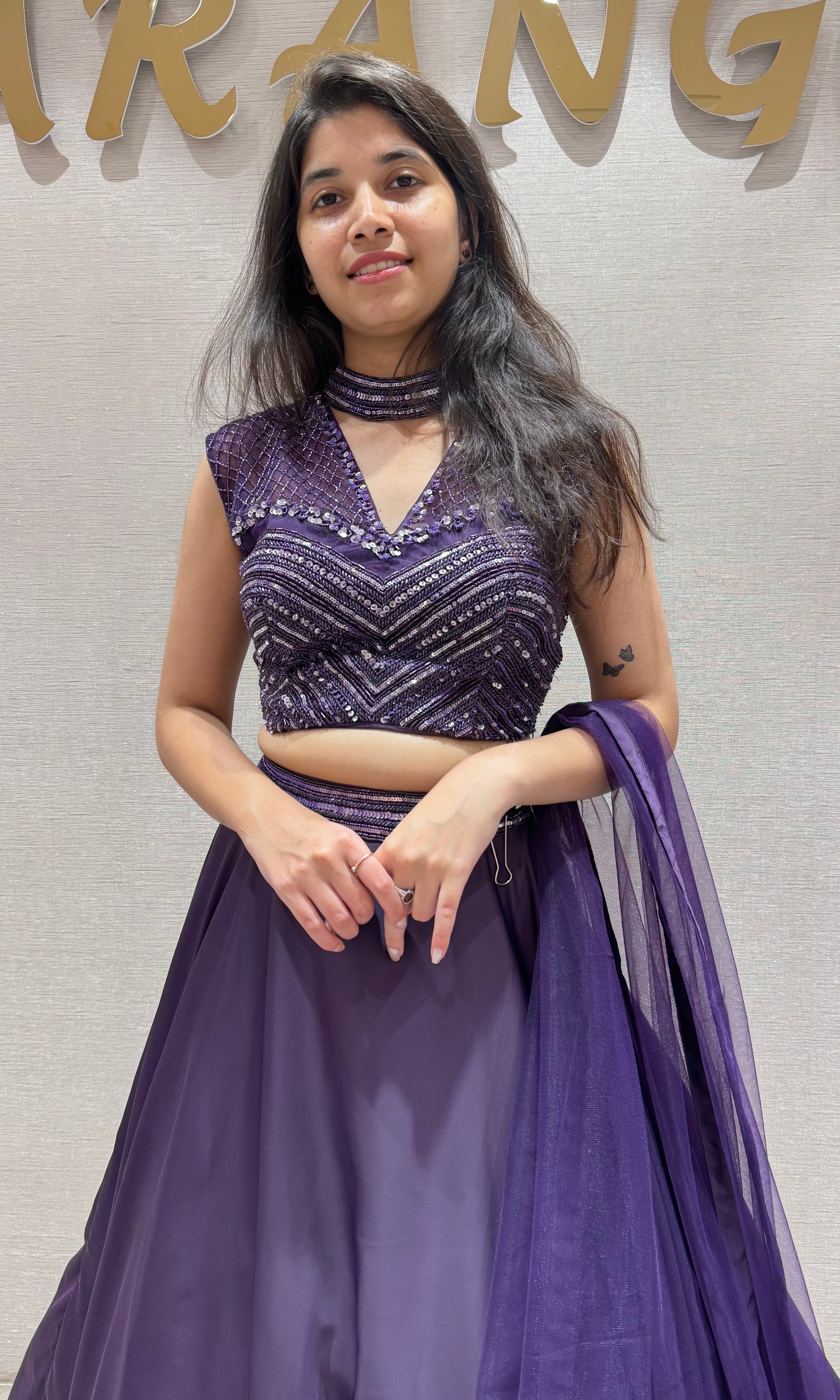 Purple Lehenga WITH CORSET BLOUSE