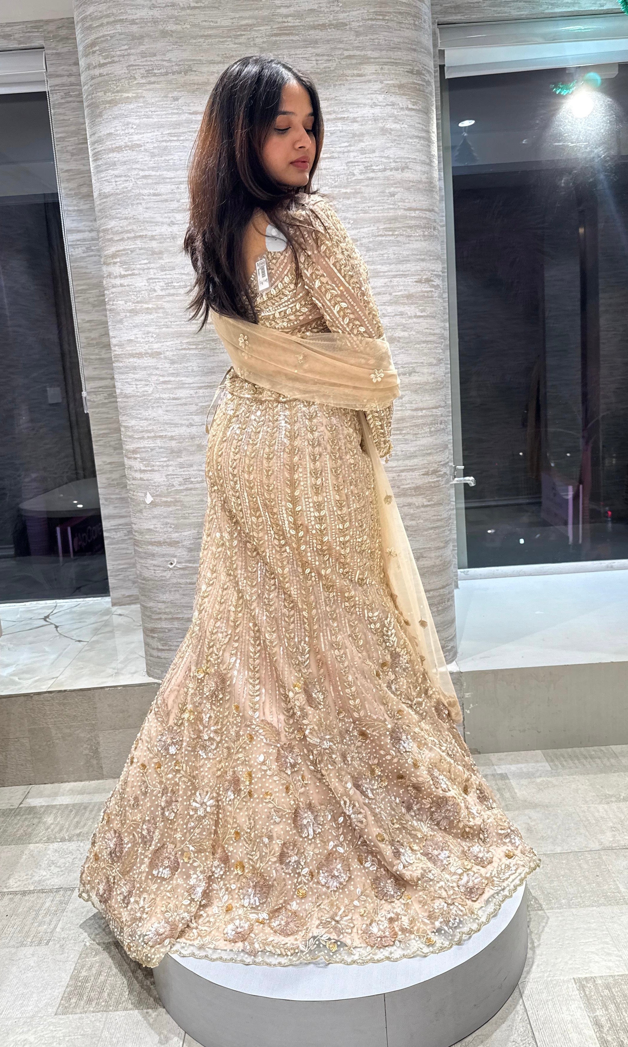 Gold Crystal embroidered Lehenga