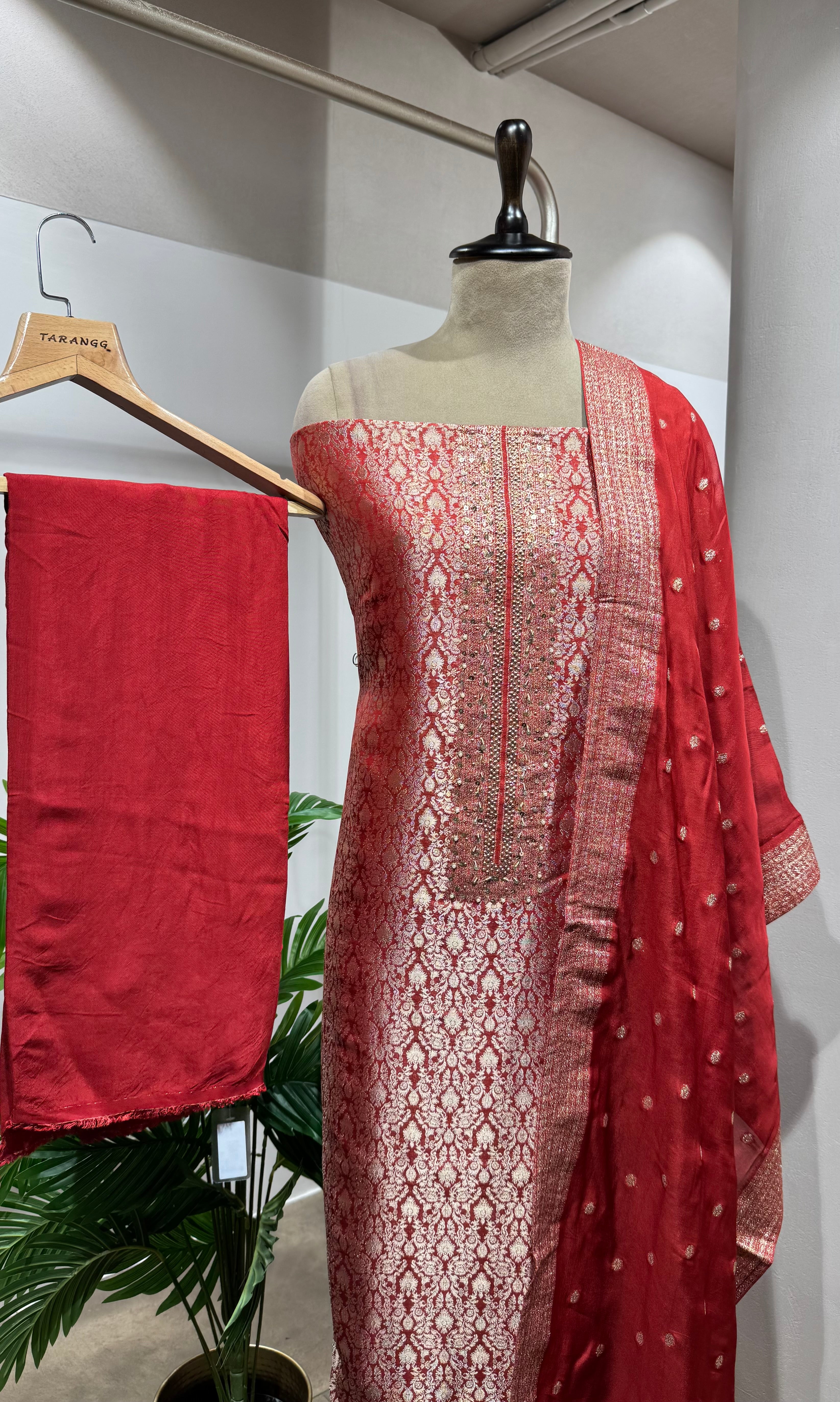 RANI BANARASI SILK DRESS MATERIAL
