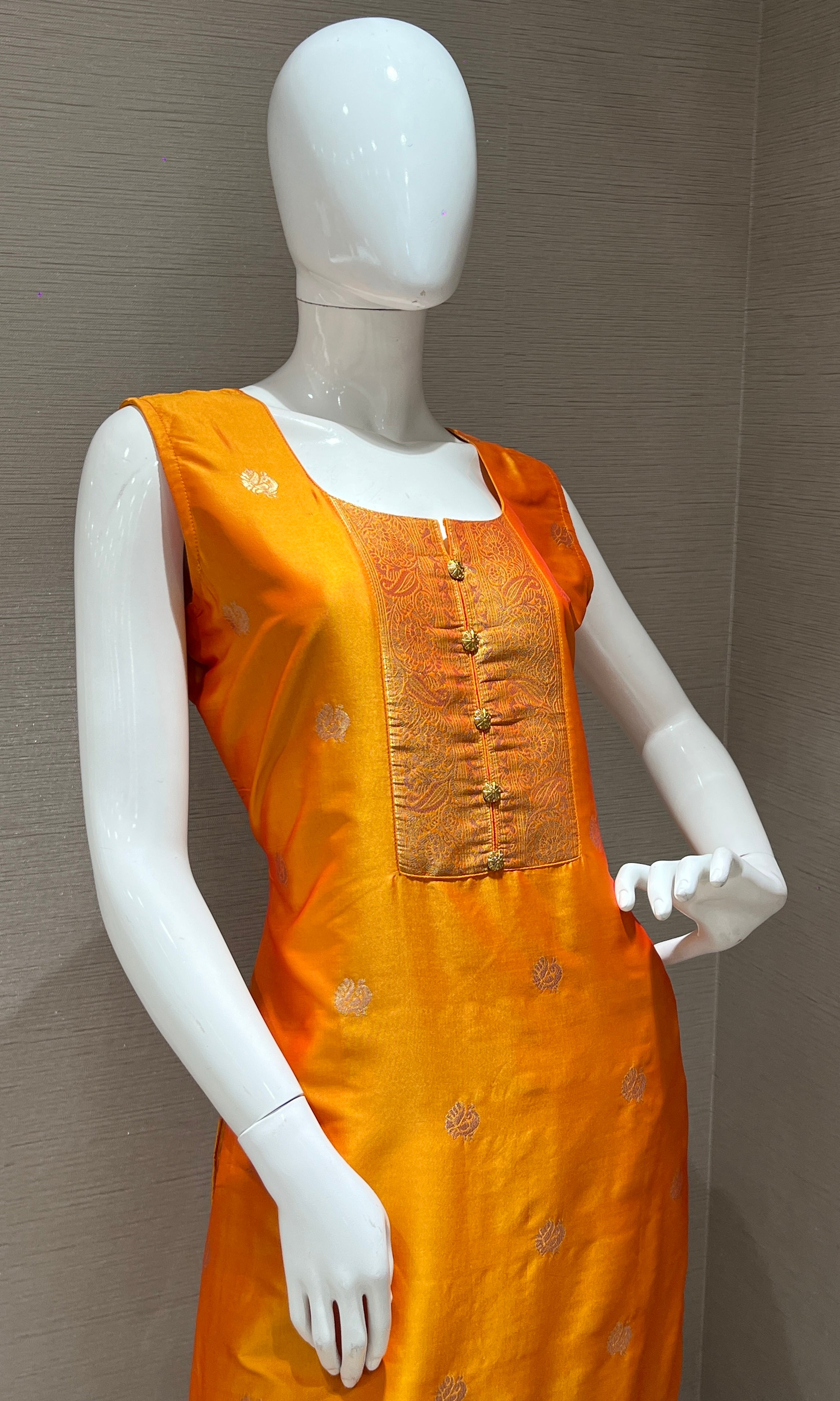 Saffron Glory Banarasi Kurta Set