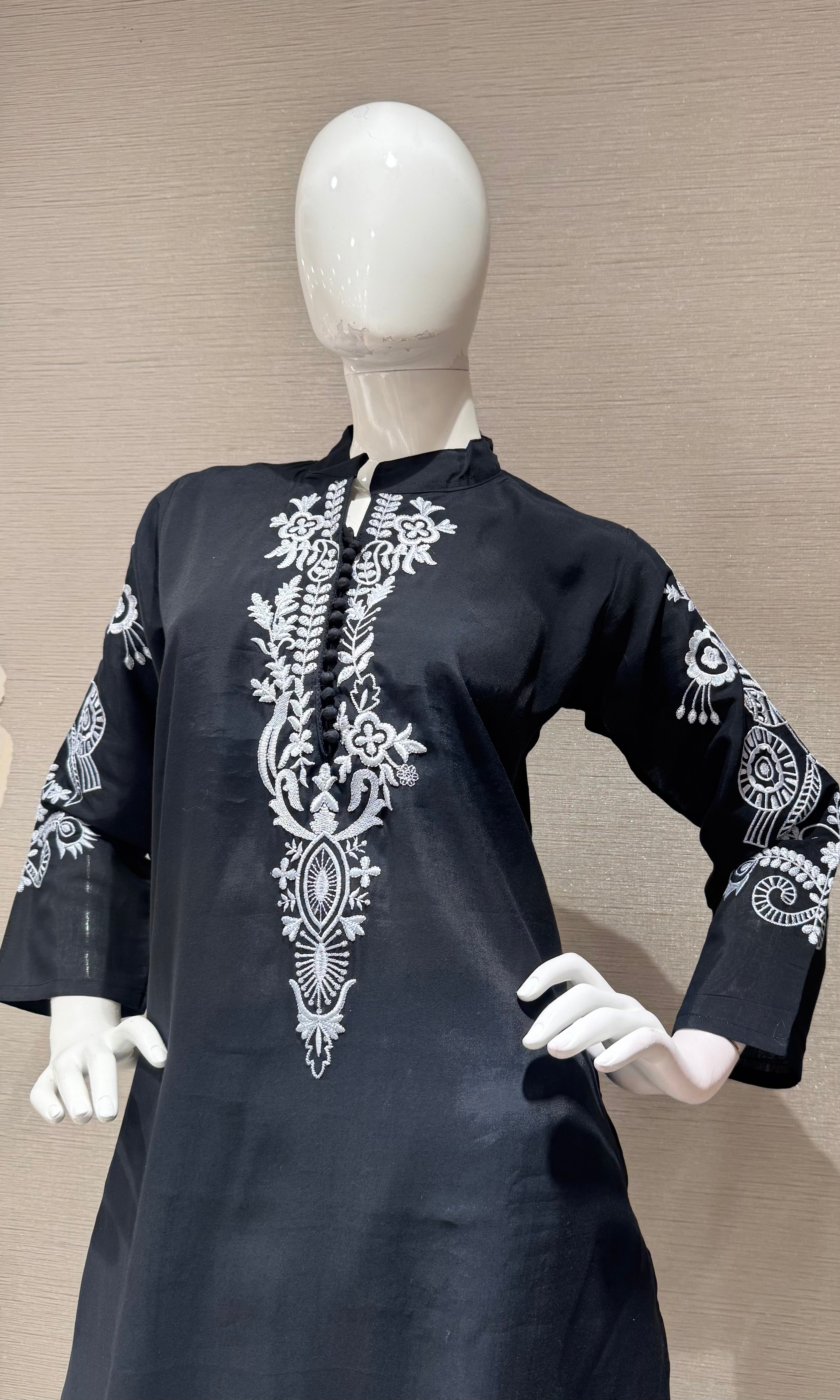 Black Silver & Black Ethnic Kurta set