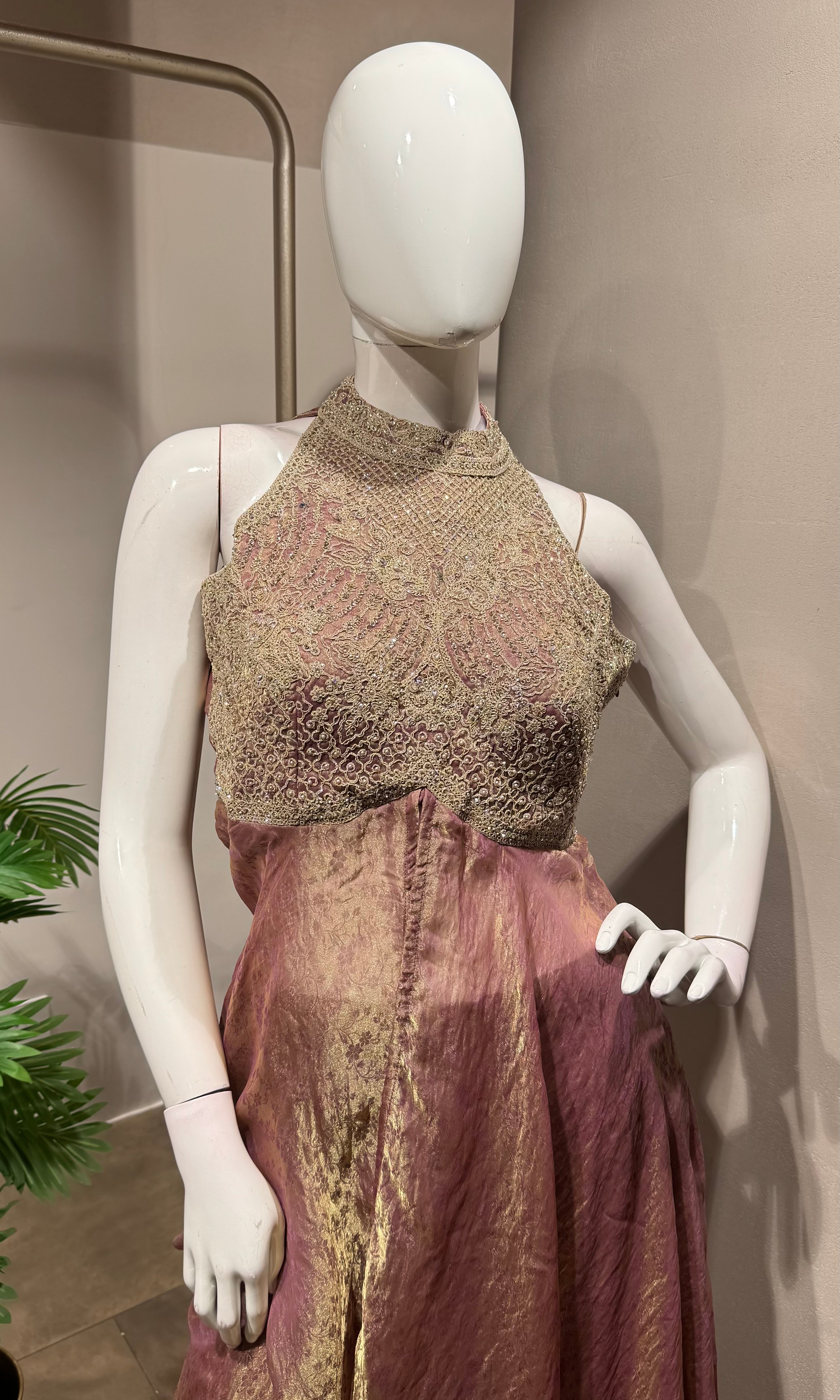 moee Anarkali intricate embroidery palazzo set