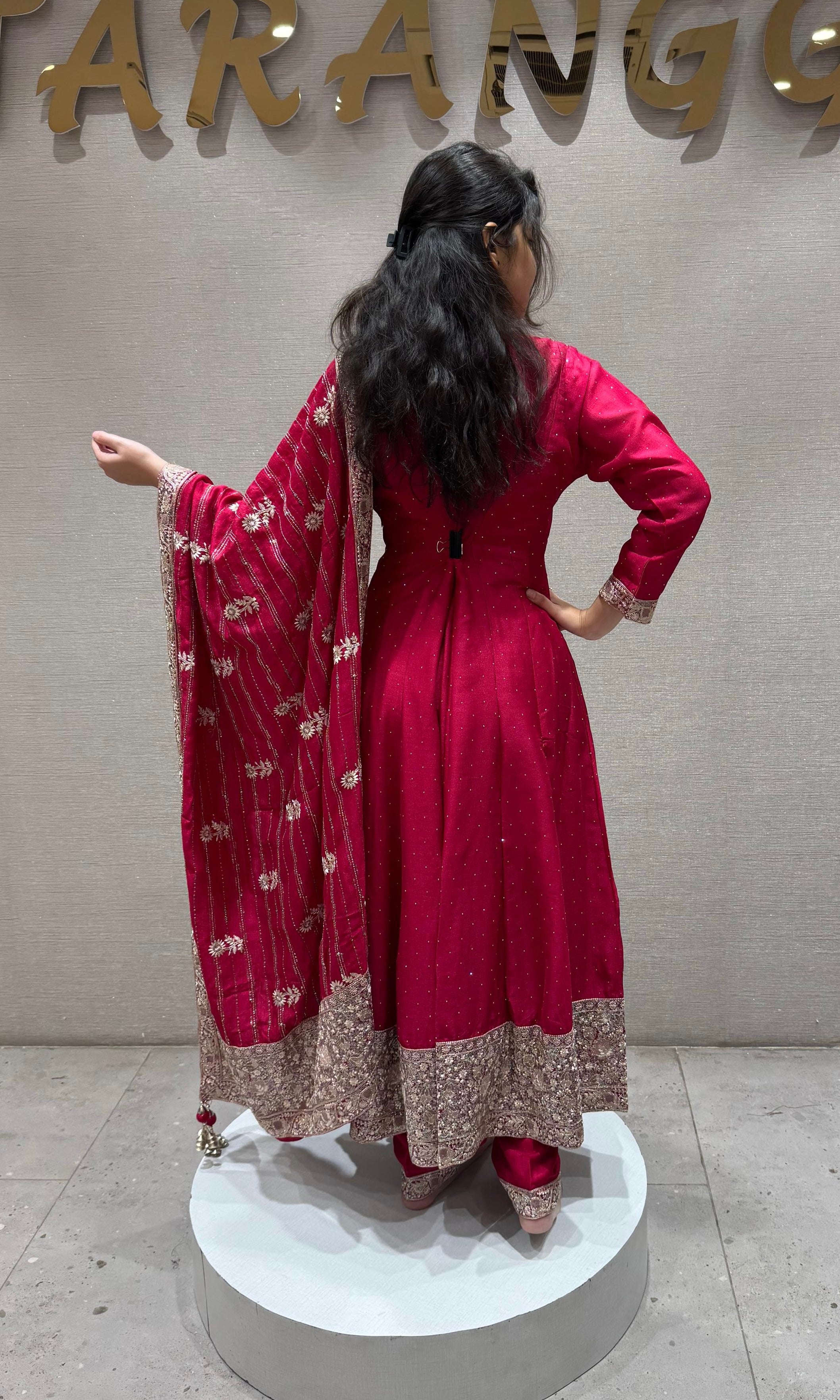 Rani Pink Graceful Anarkali Kurta Set with Dupatta