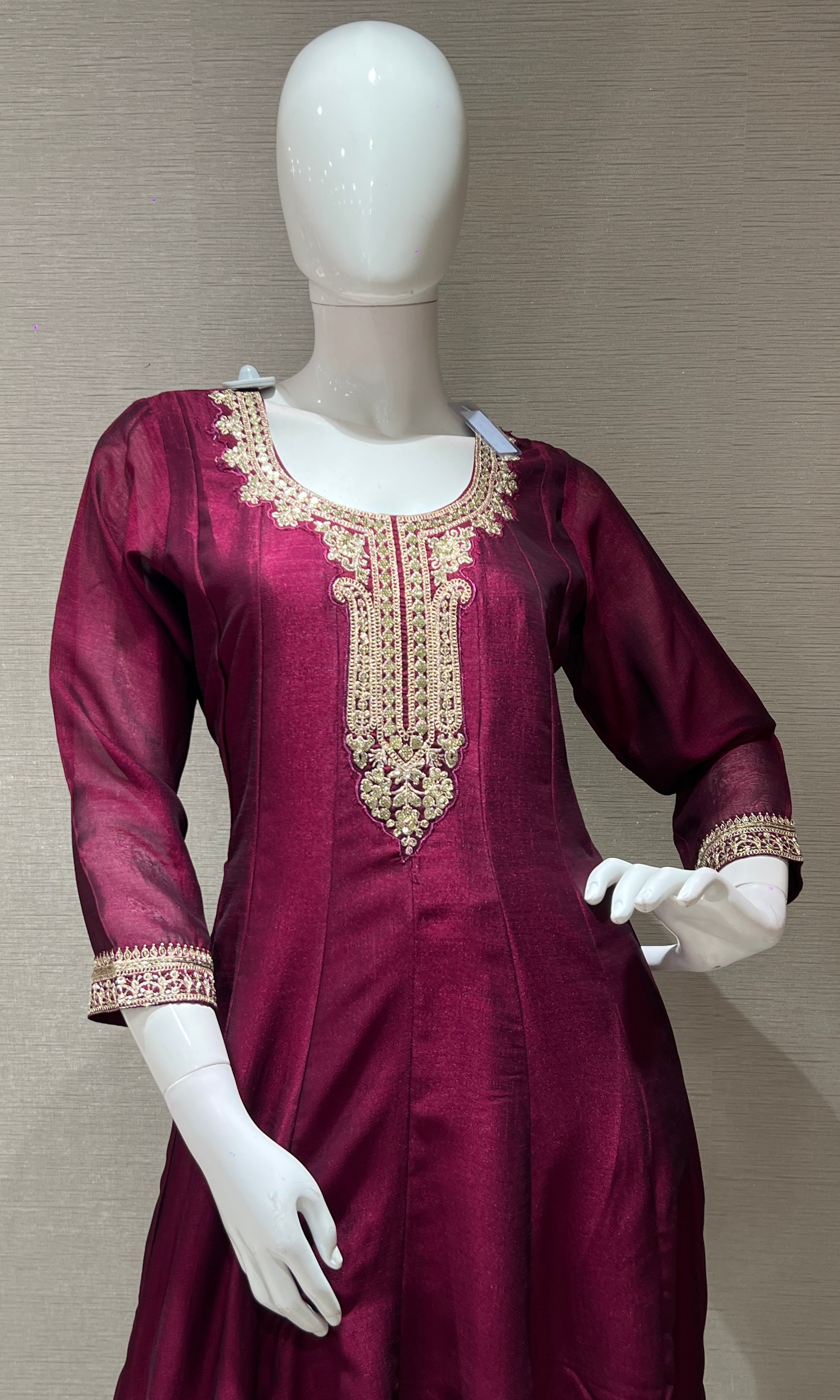 Wine gold Ethnic Anarkali kurta set