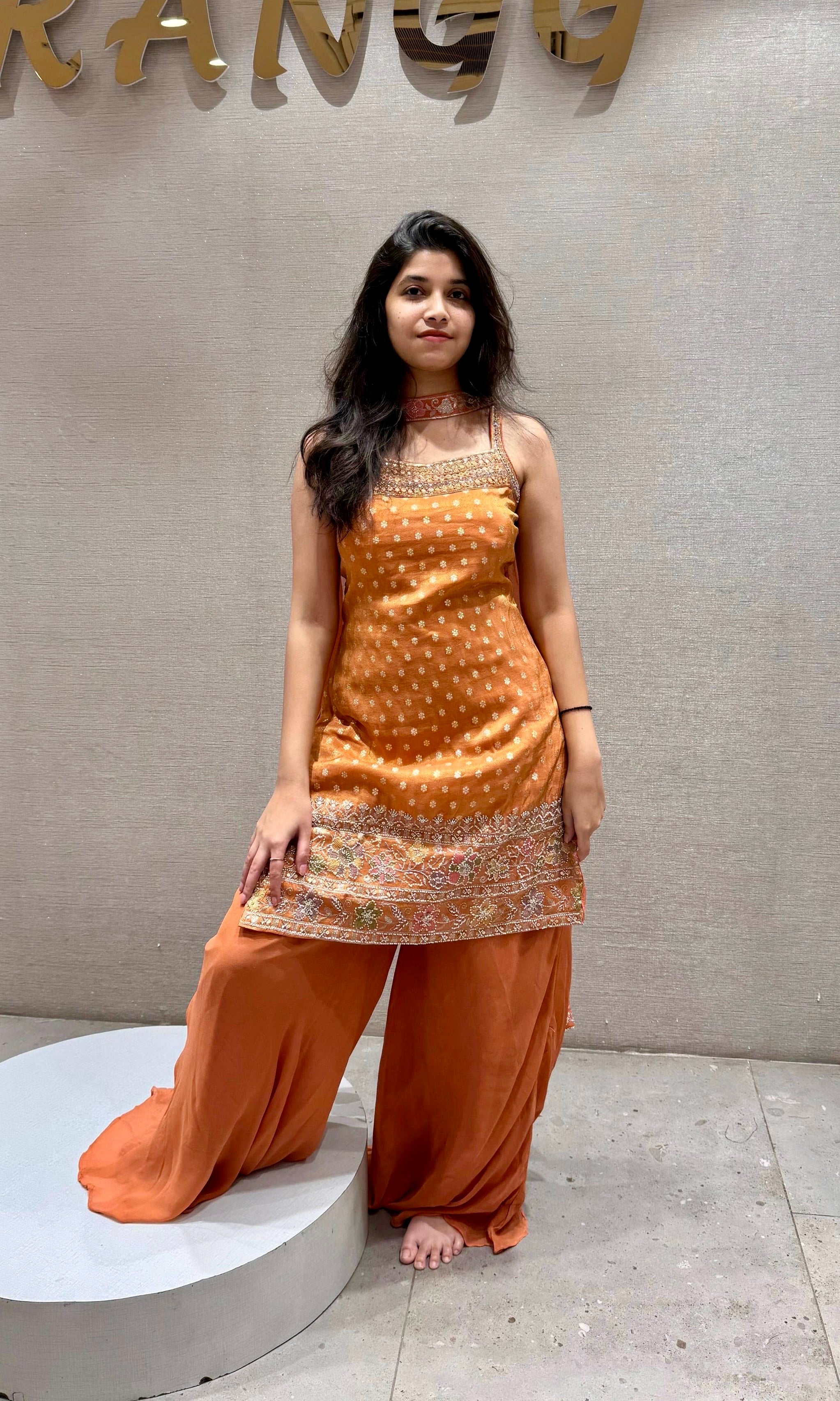 rust orange Glow Palazzo Set