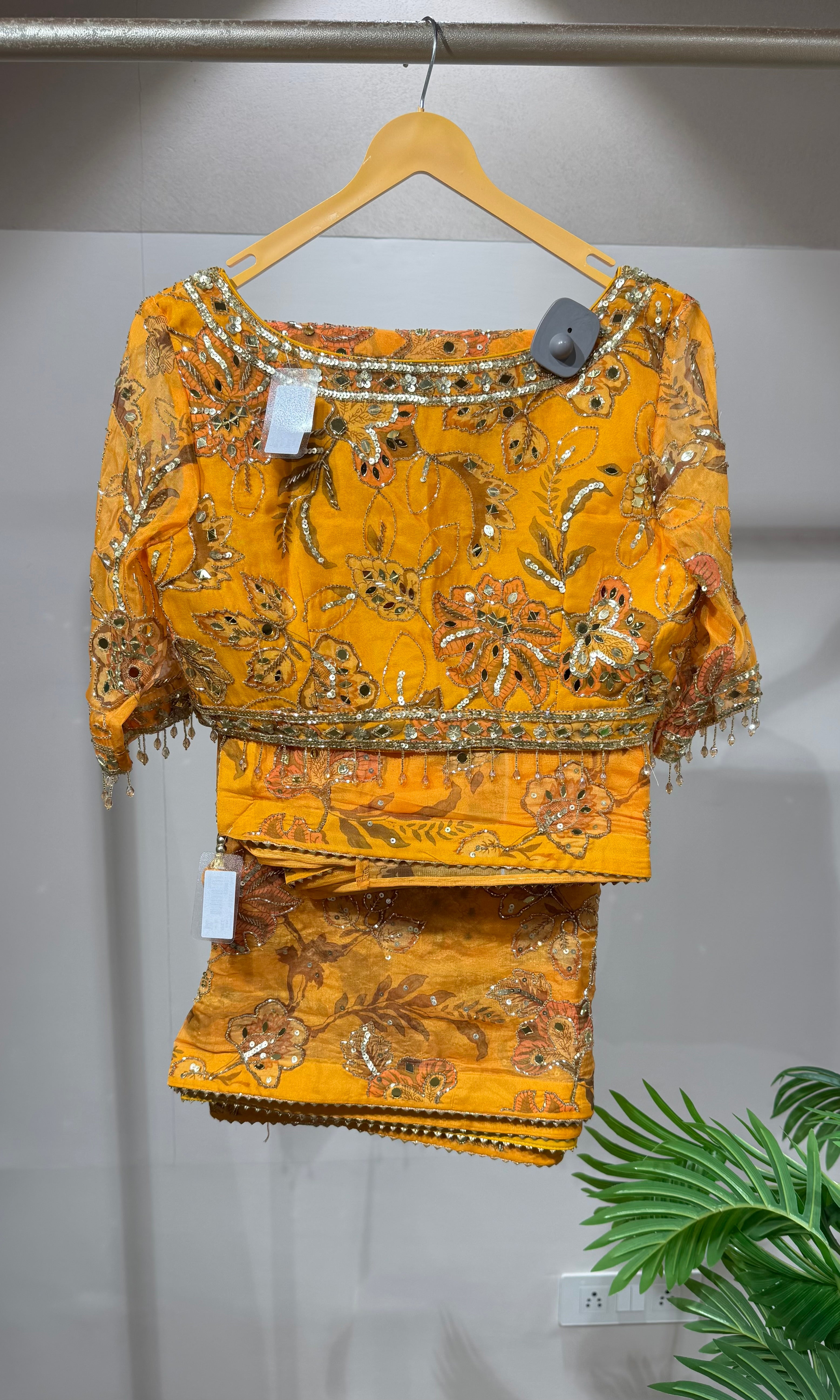 Yellow DESIGNER saree with blouse