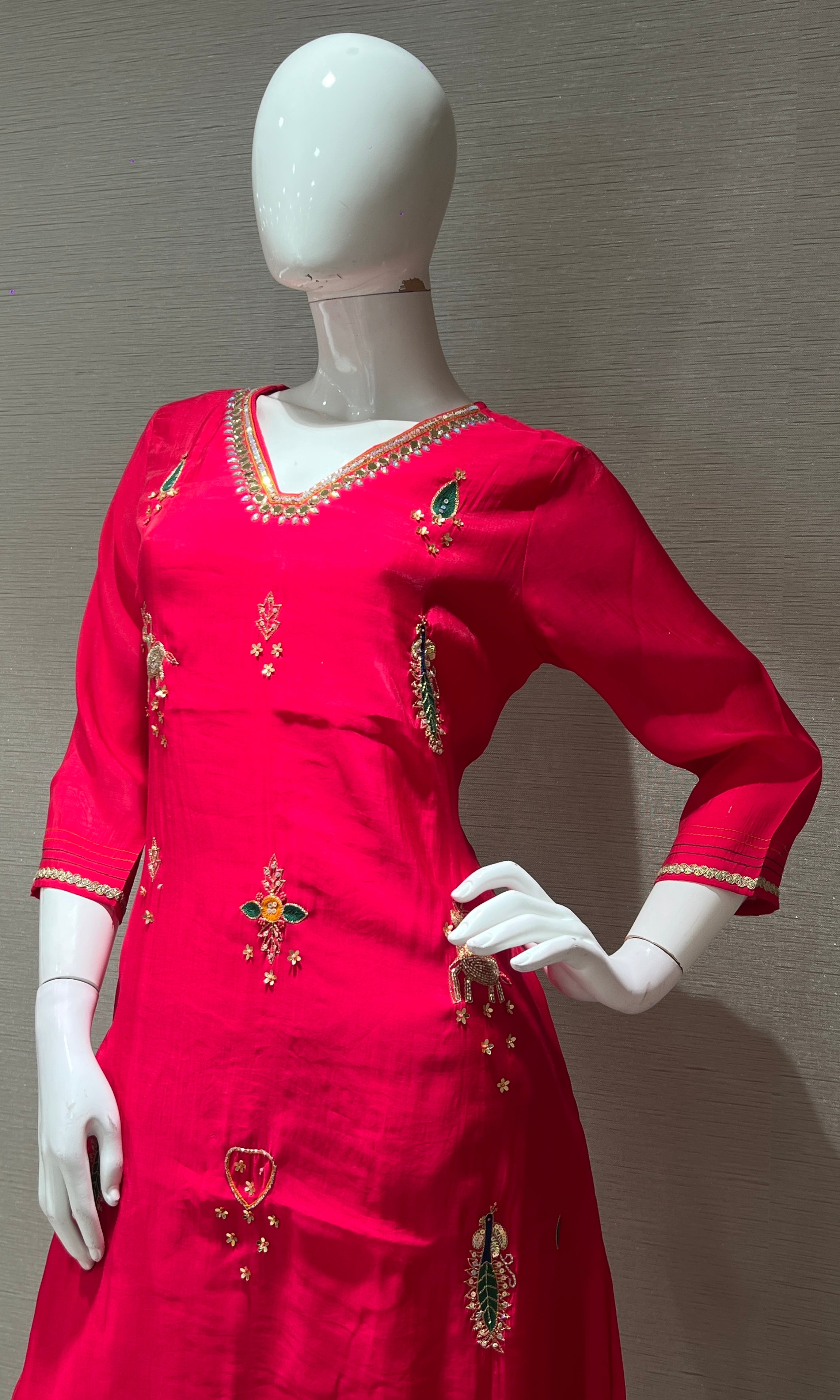 Rani pink kurta set