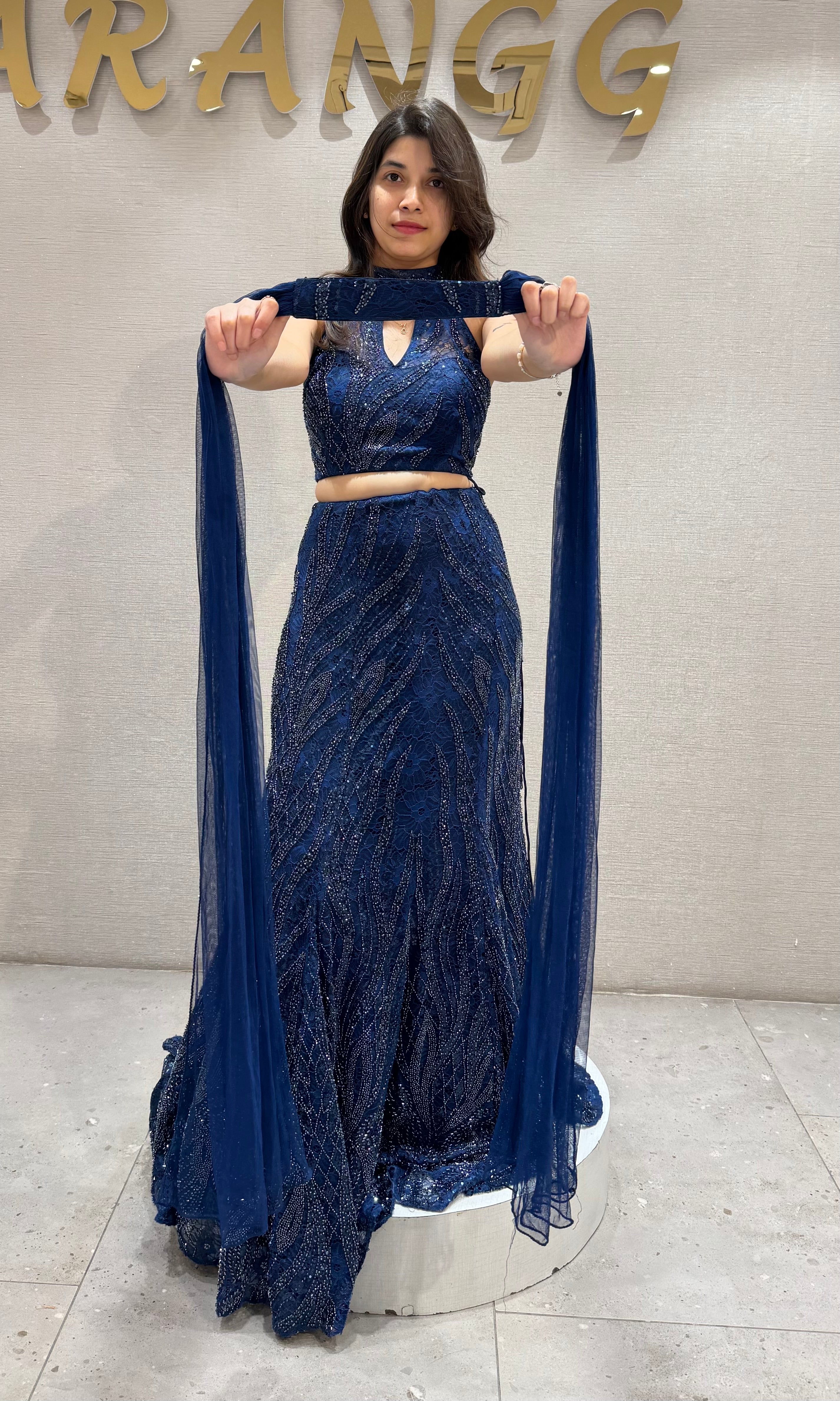 Midnight Blue Embellished Lehenga Set