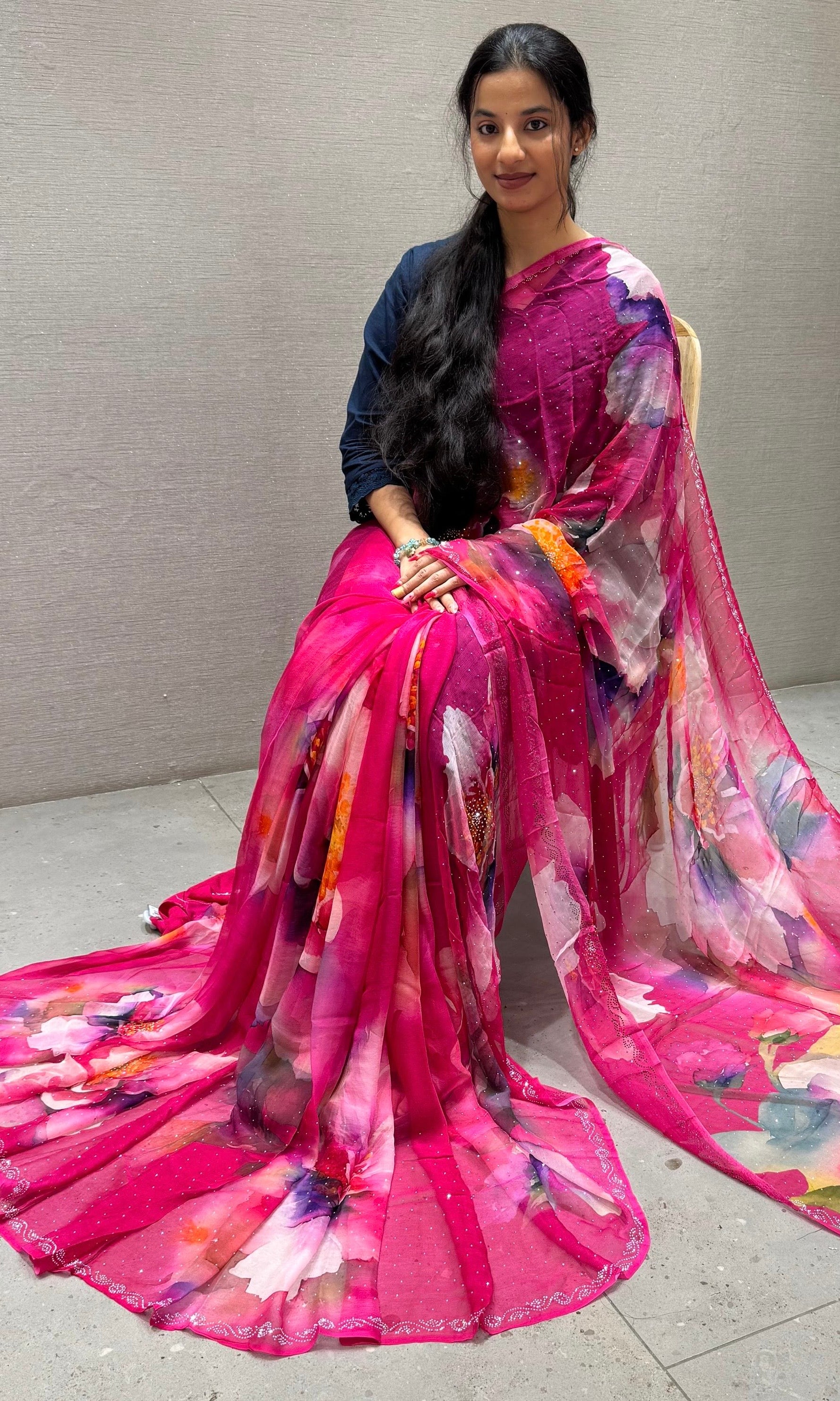 Pink saree