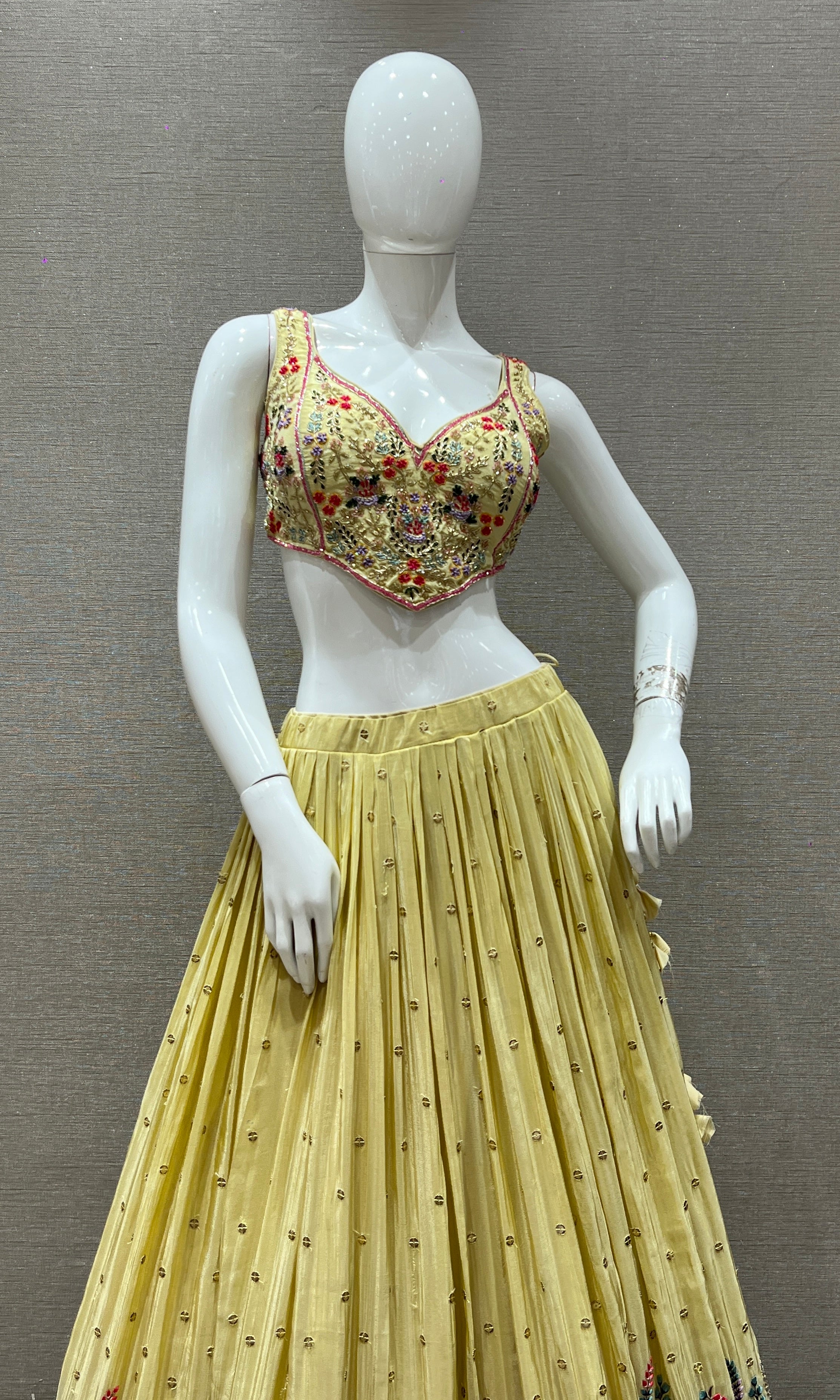 Cream Lehenga