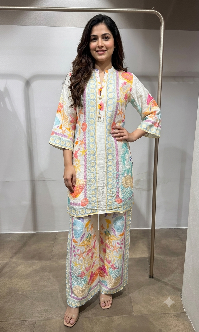 Multi Colour Printkari Cord Set
