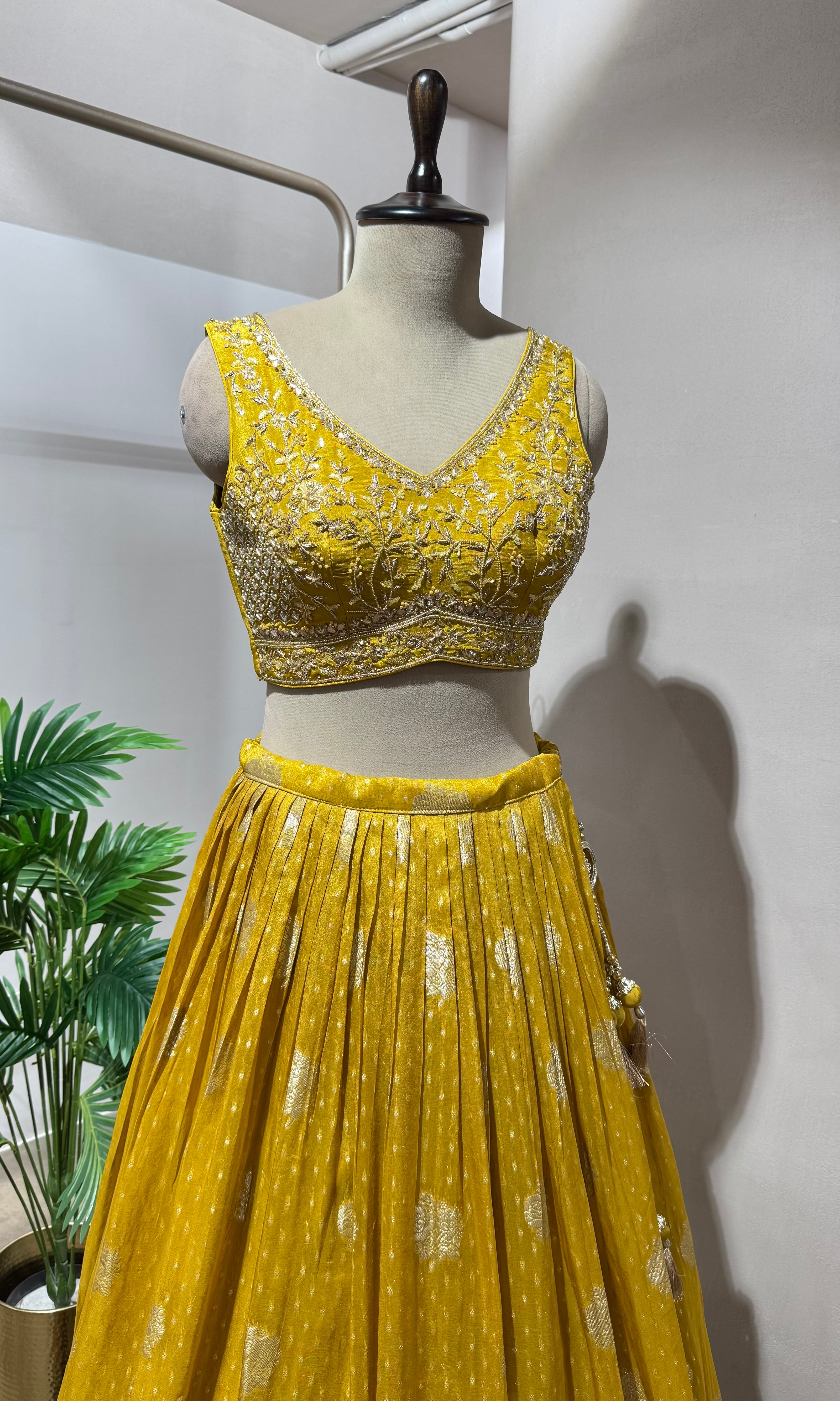 Yellow and Gold Lehenga SET