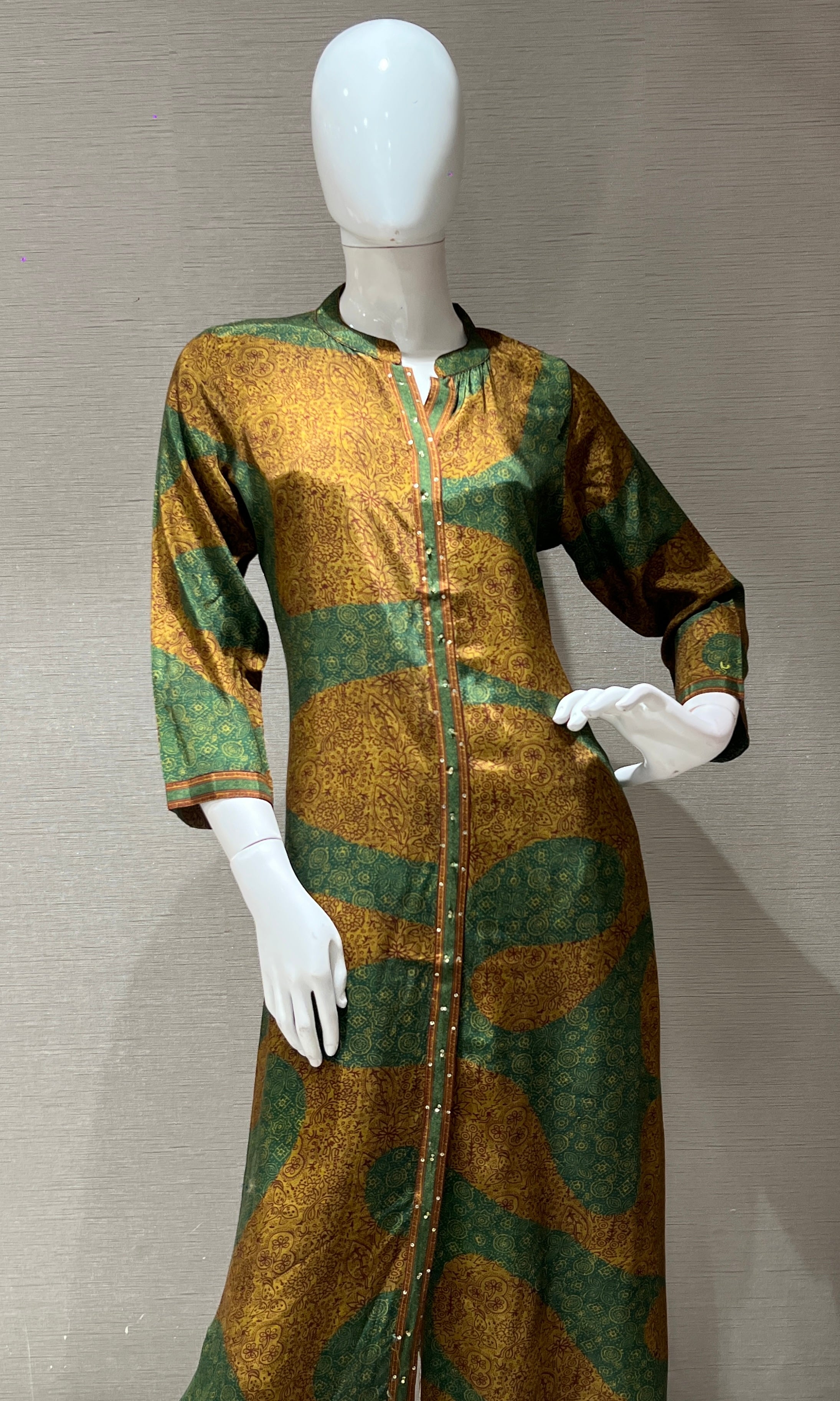 green Kurti top with bottom