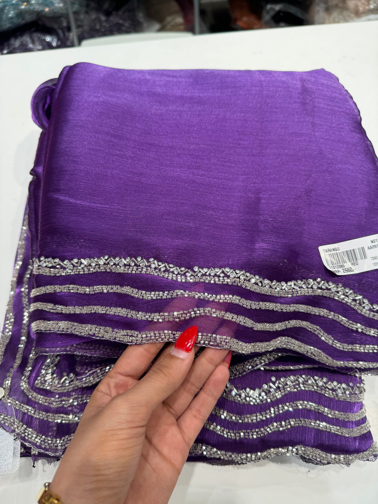 Purple saree 7777