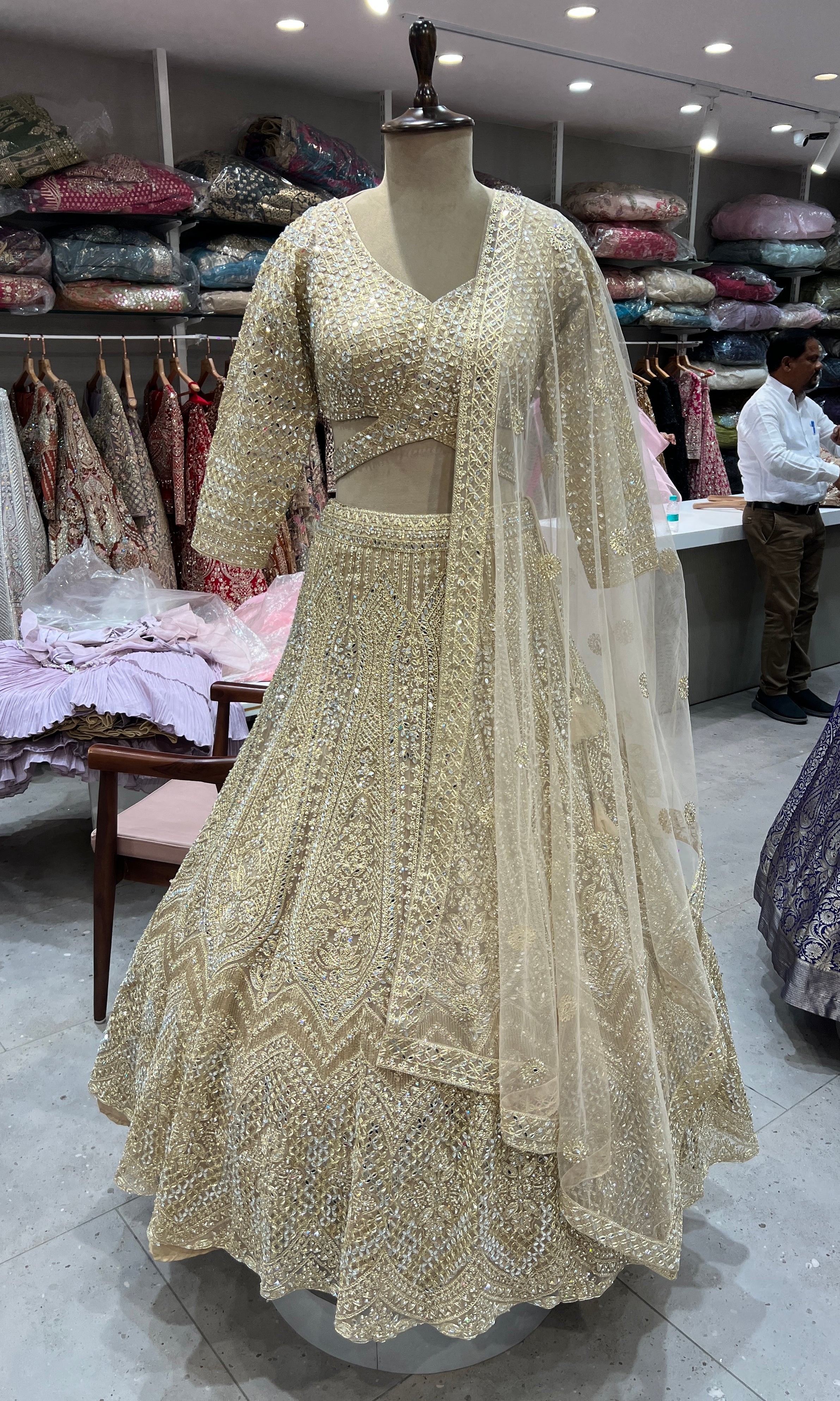 Gold RADIANT EMBROIDERED LEHENGA SET