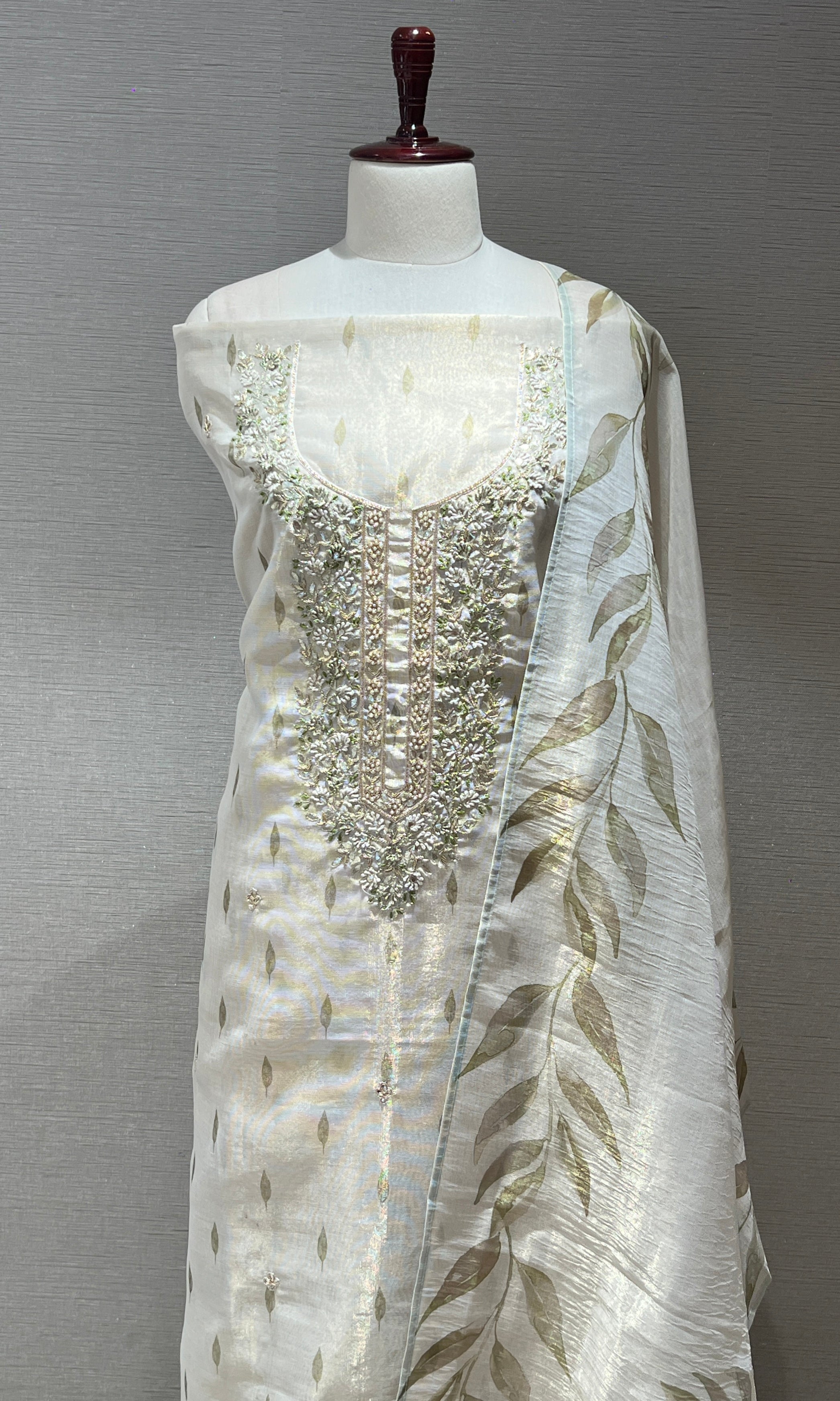 Green dress material