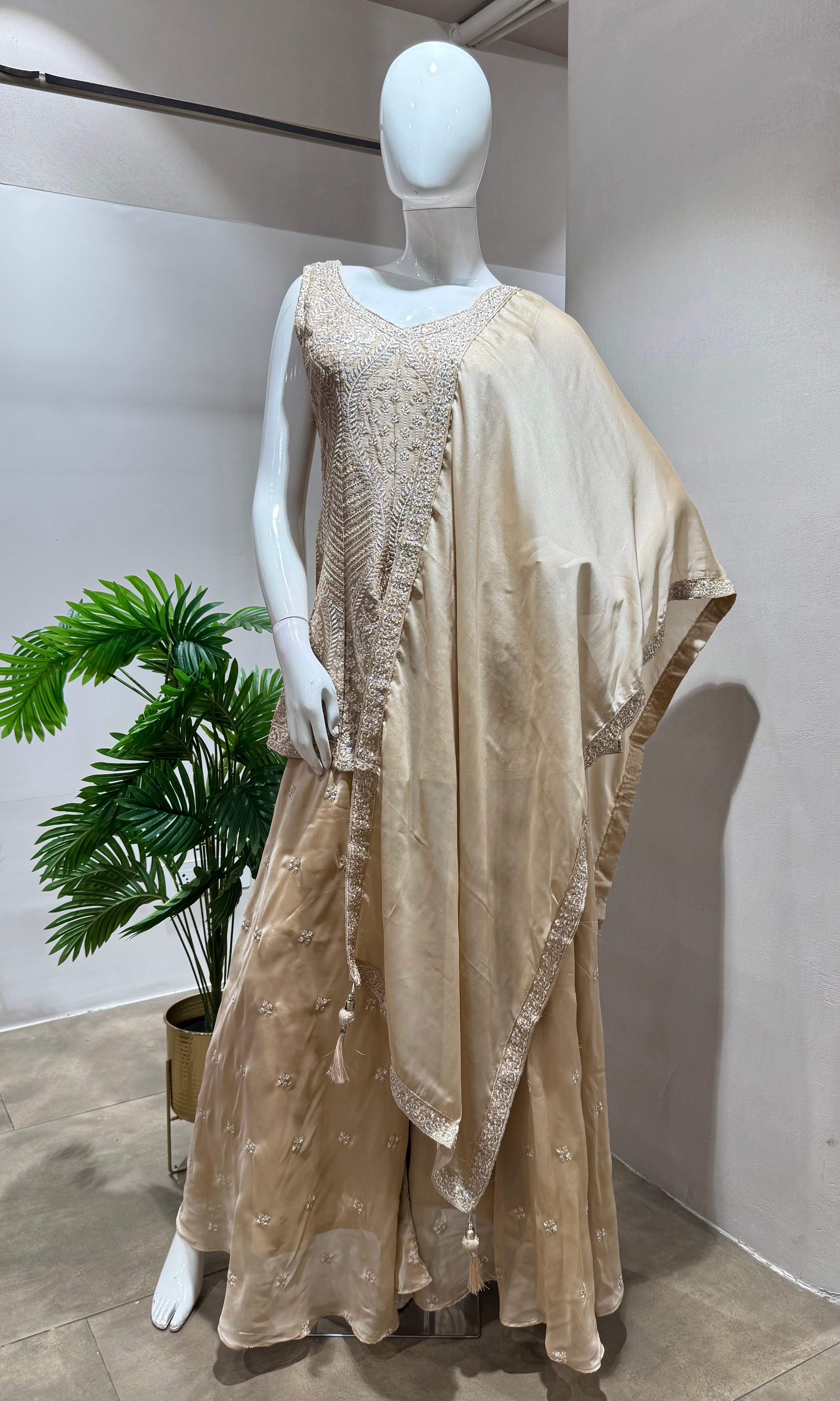 MAUVE ETHNIC PALAZZO SET