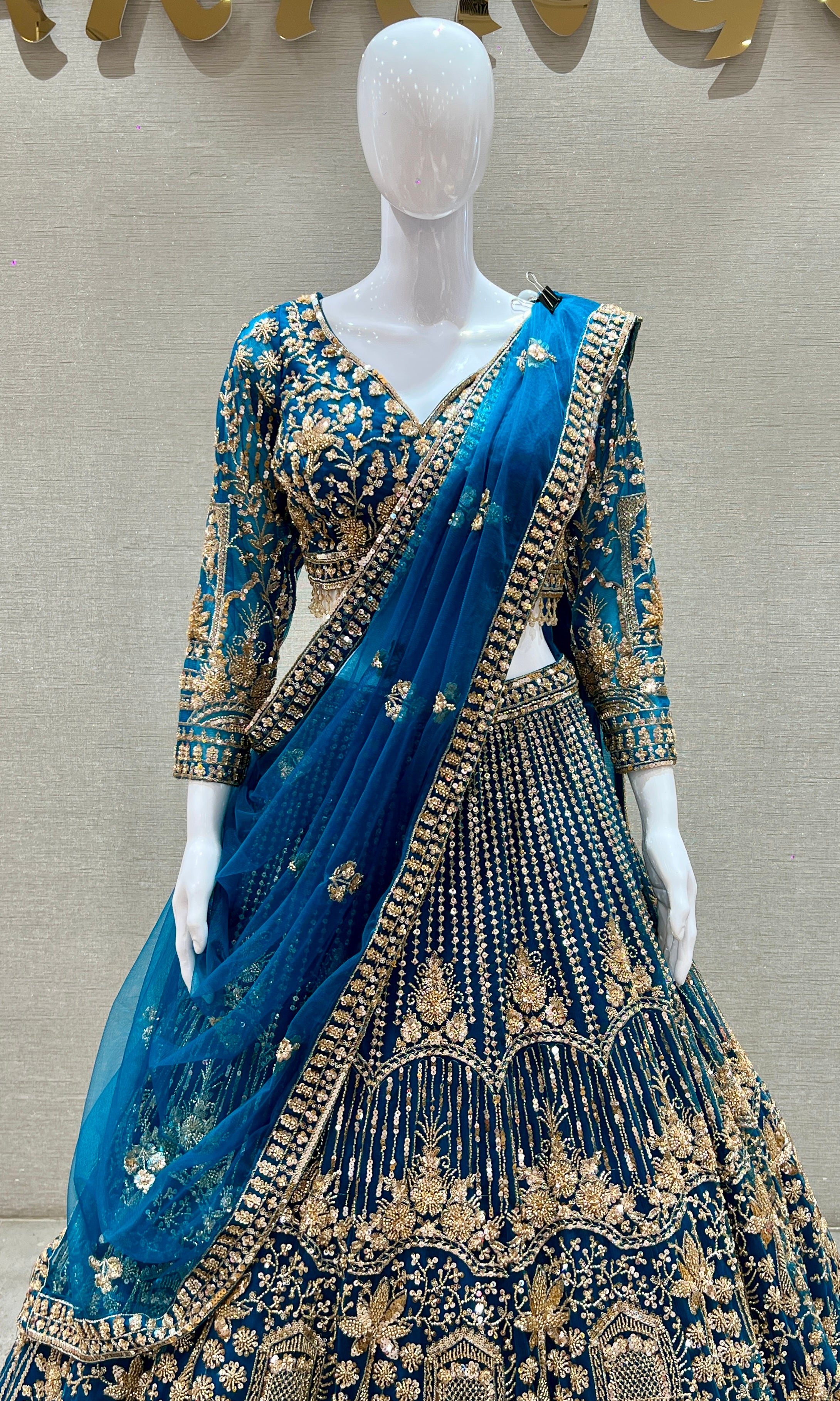 Peacock blue Lehenga