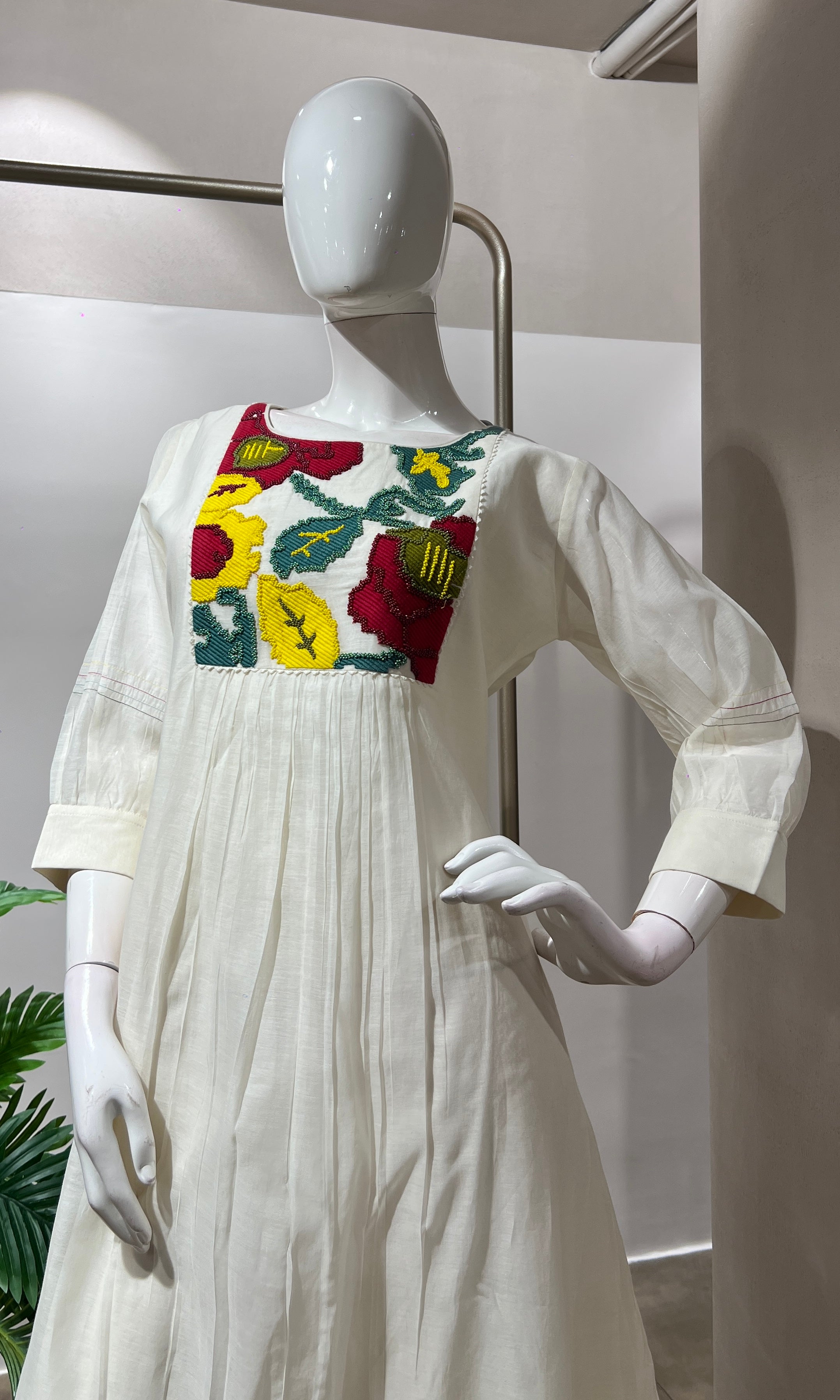 IVORY bead work kurti top