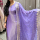 Purple lilac gold shimmer silk kurta set monochrome kurta