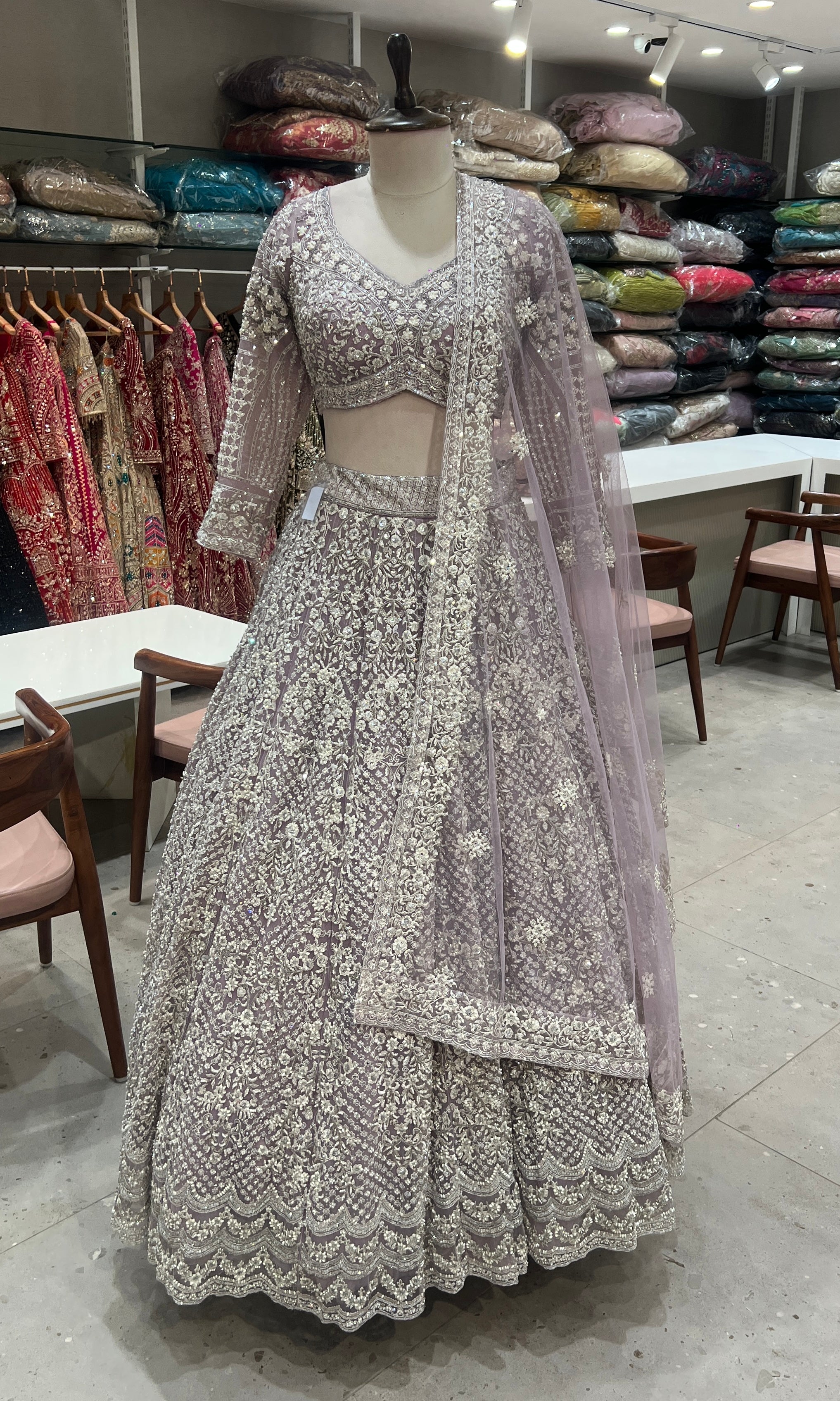 Lavender Lehenga with Intricate Embroidery