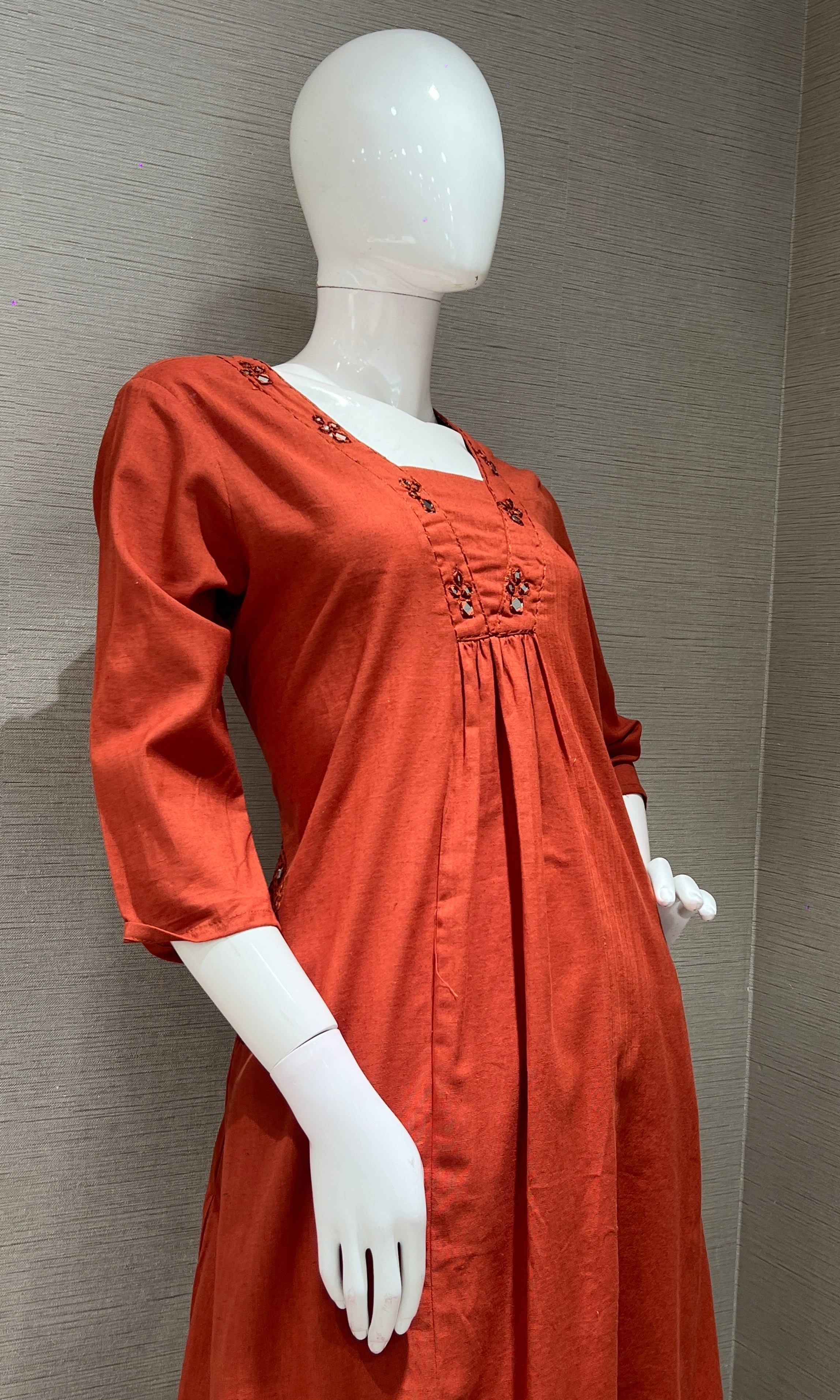 Rust A LINE kurtI WITH PALAZZO BOTTOM