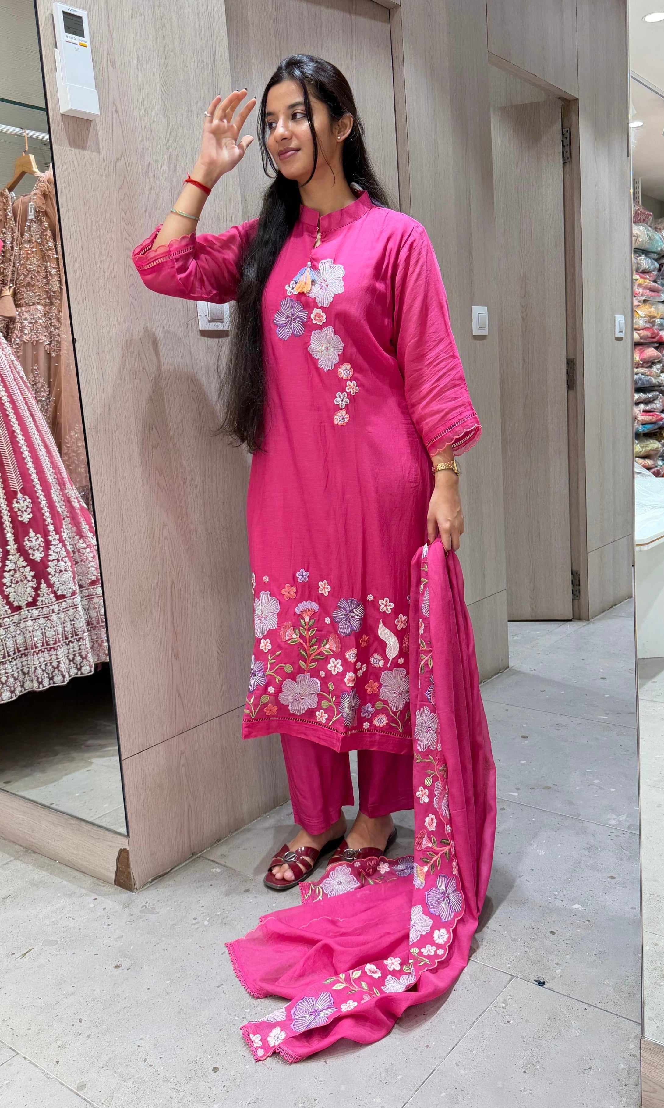 Pink FLORAL kurta set