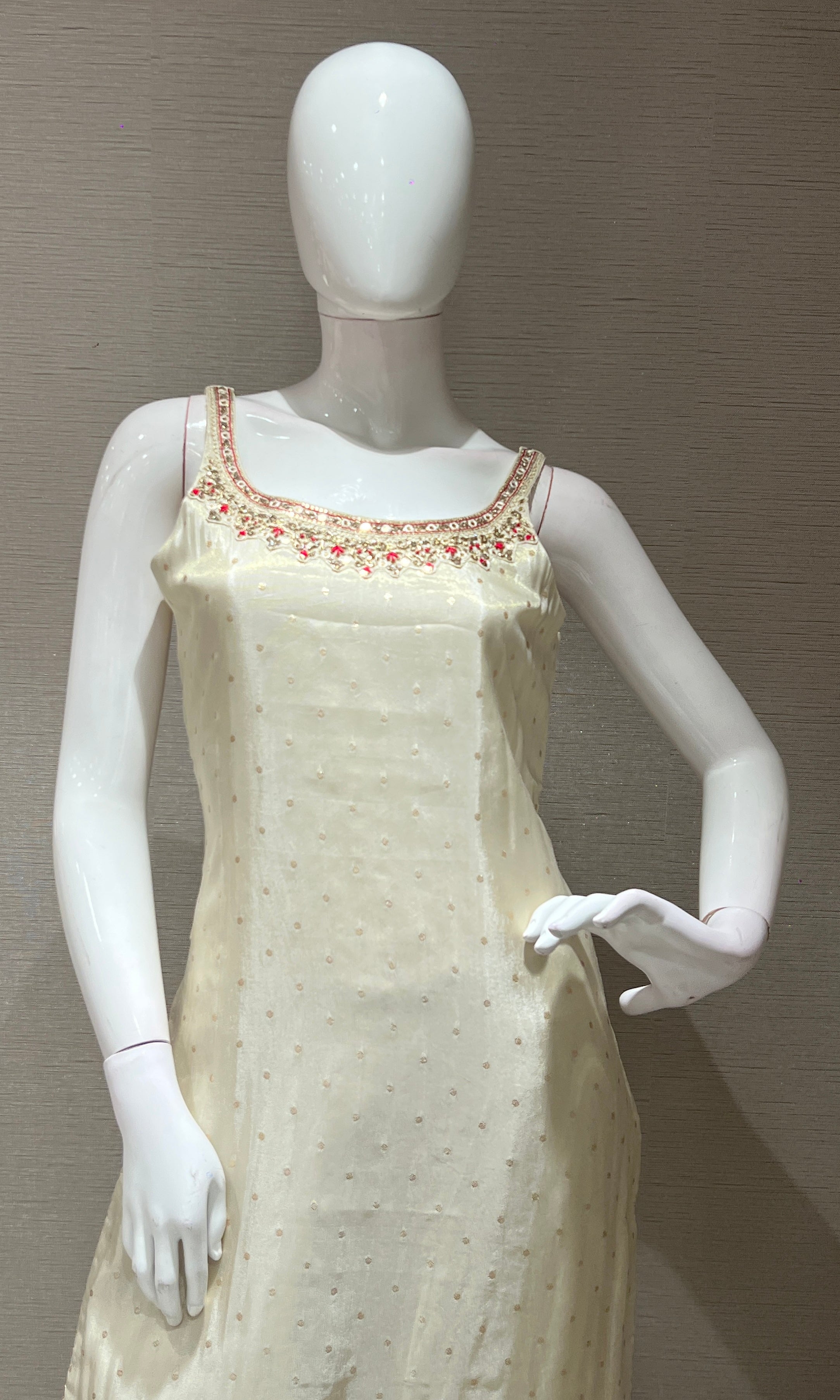 Elegant Cream AND PINK KURTA SET