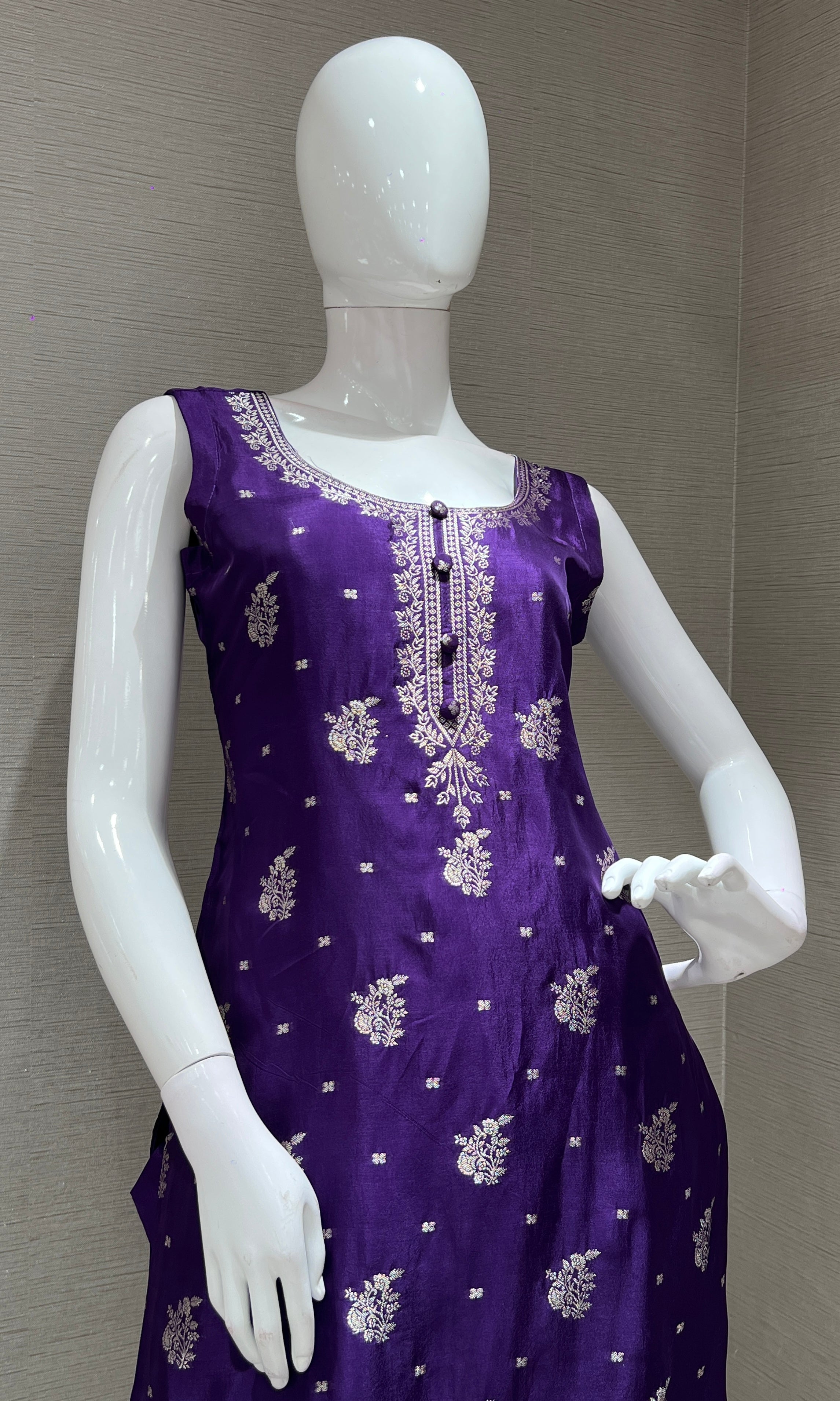 Purple GOLD EMBROIDERED kurta set
