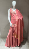 Rose Pink Embroidered Palazzo Set