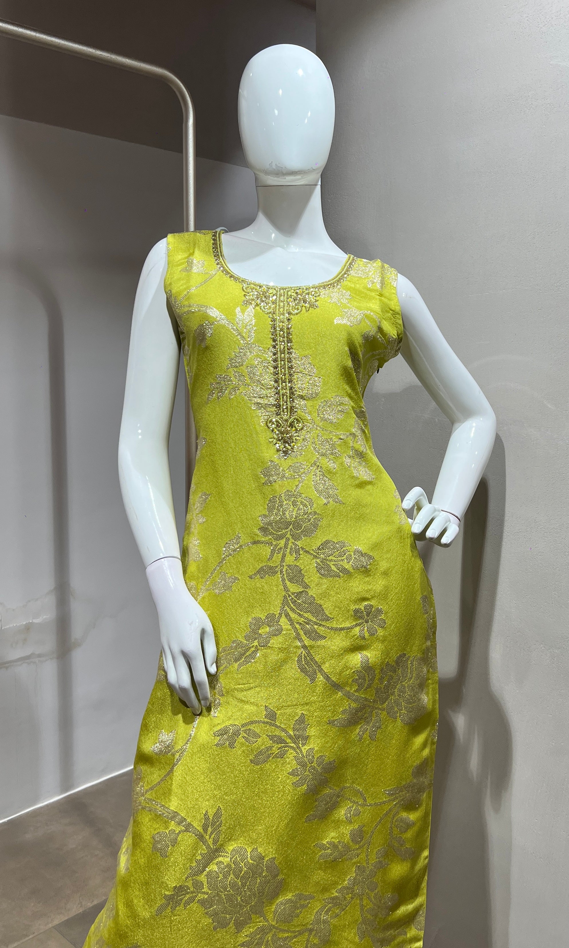 Green Embroidered Silk Kurta Suit with Dupatta