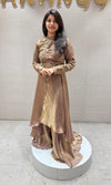 Gold EMBROIDERED ANARKALI SET