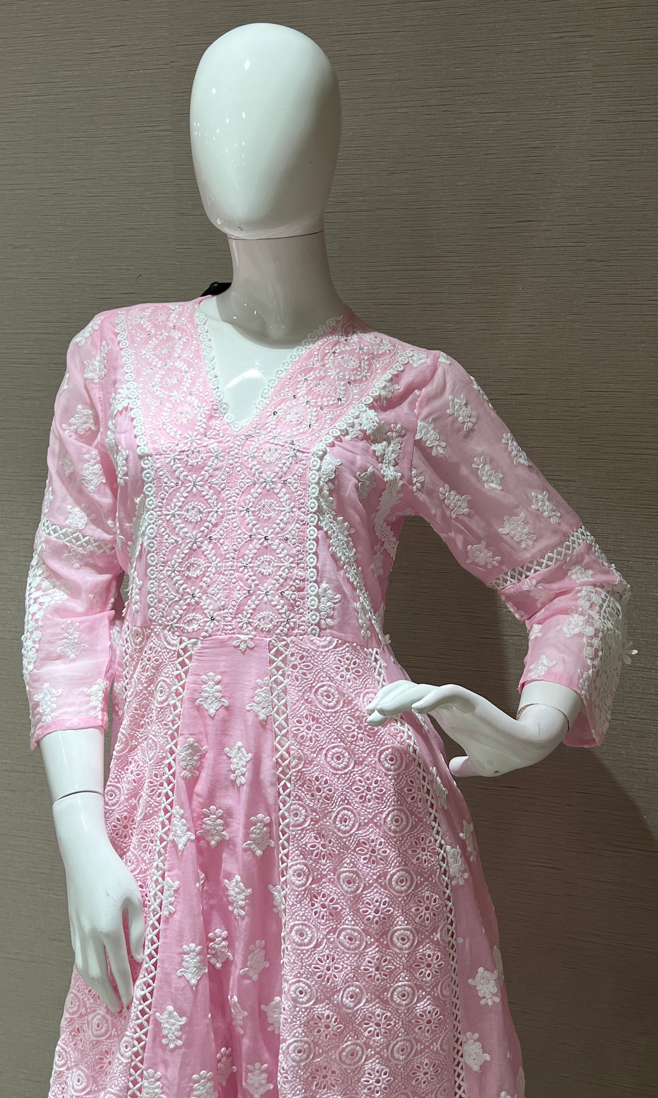 Blush Pink Chikankari Kurta Set
