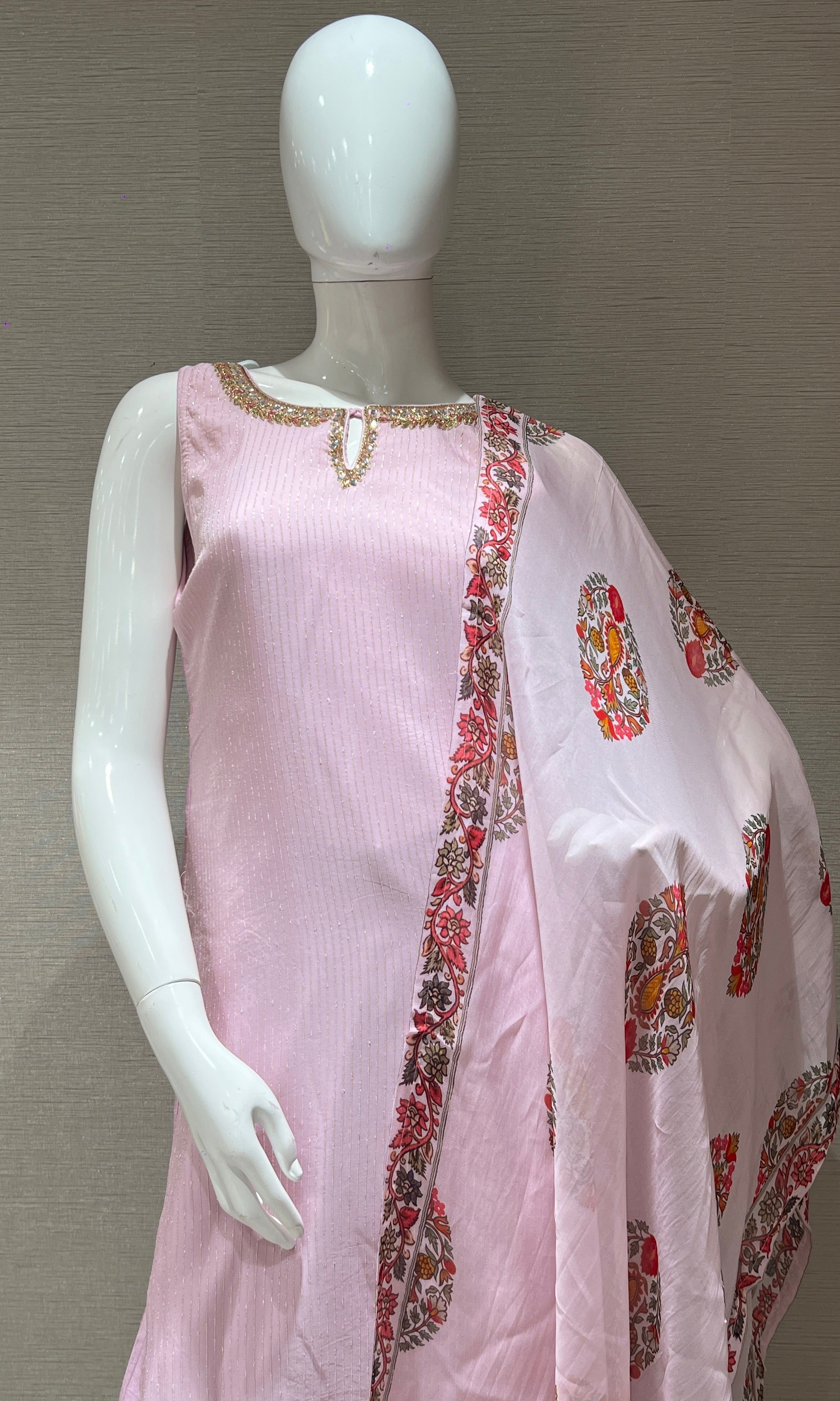 Baby pink kurta set