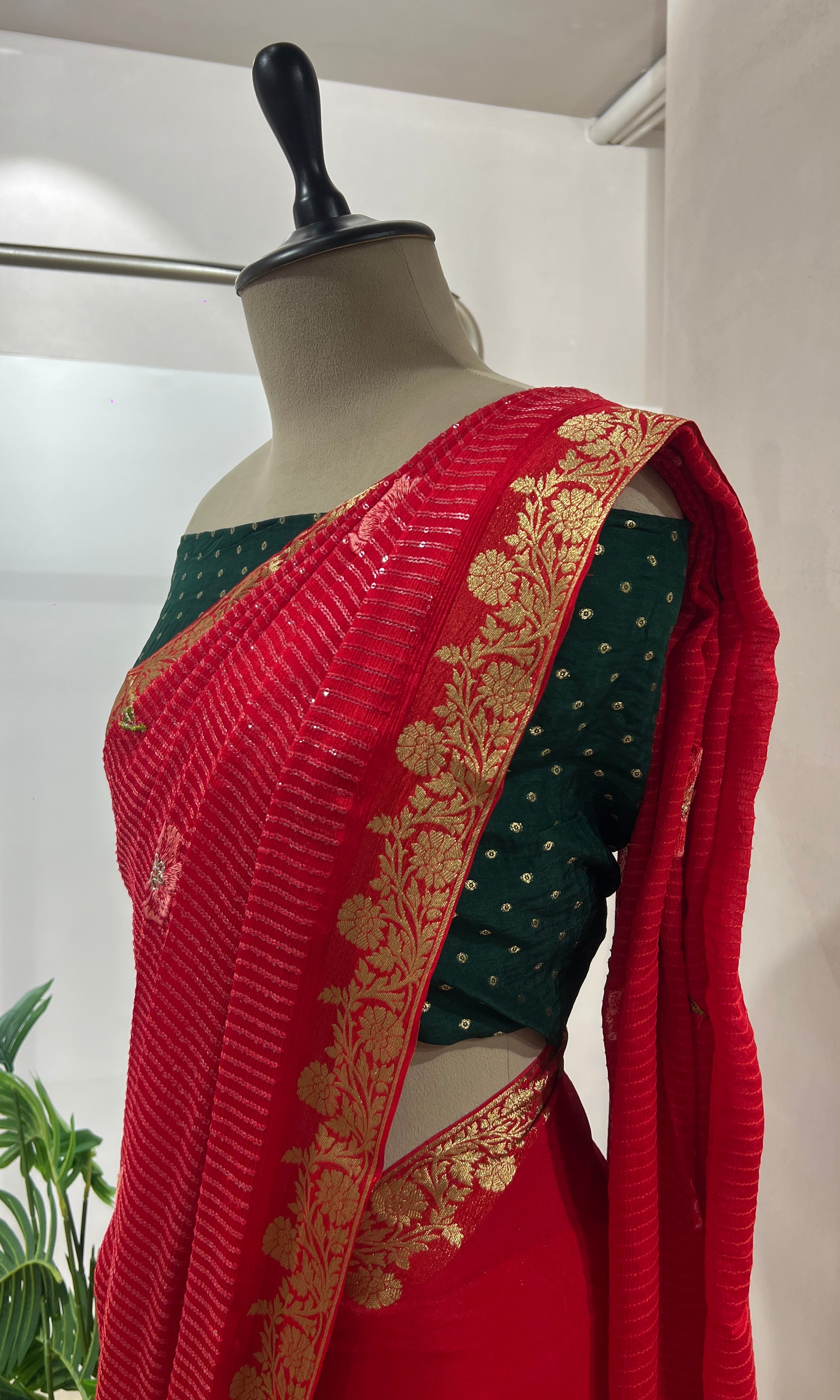 RED ethnic saree