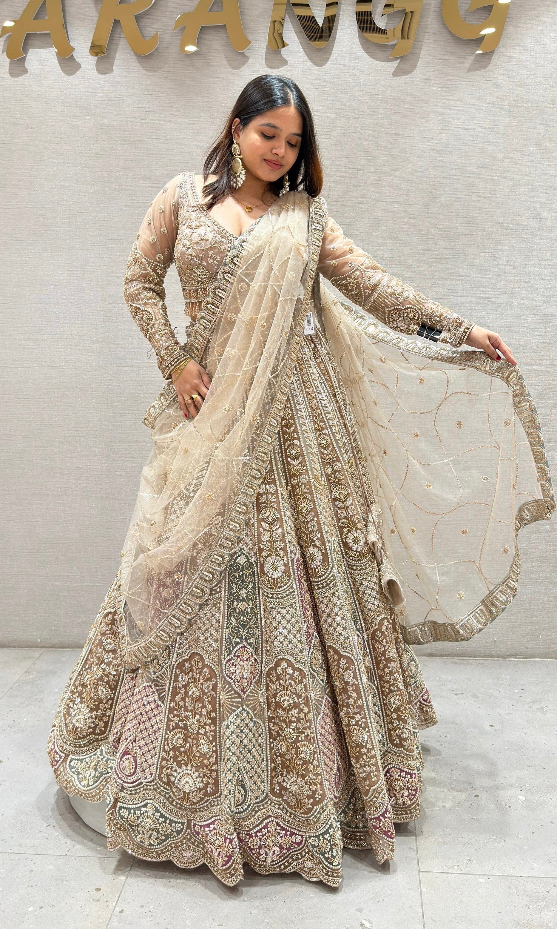 Gold GOLDEN HEAVY EMBROIDERED Lehenga