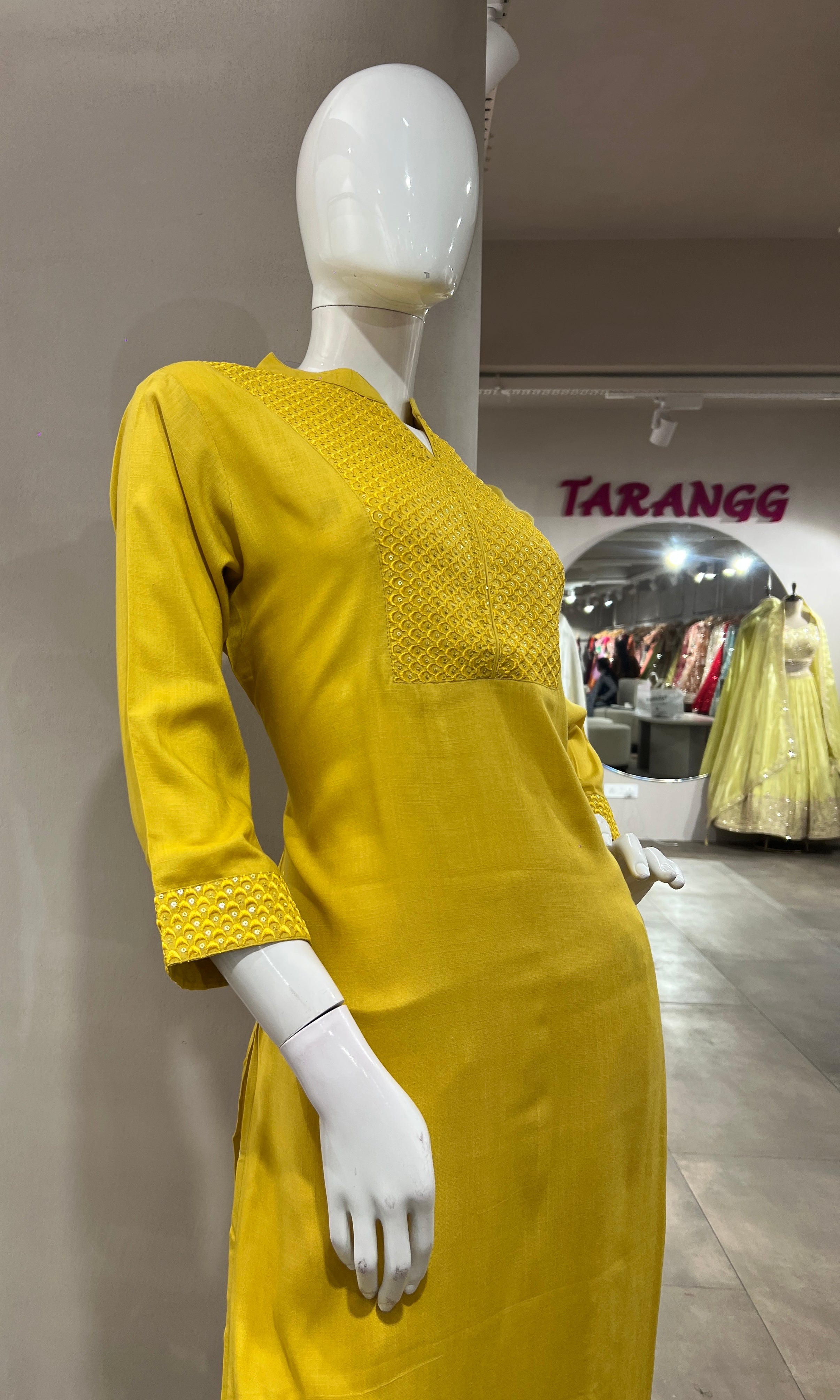 YELLOW ETHNIC KURTI TOP