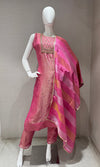 Light Pink ETHNIC SHIMMER KURTA SET WITH DUPATTA