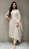 Light Pink cotton silk FLORAL MOTIF kurta set