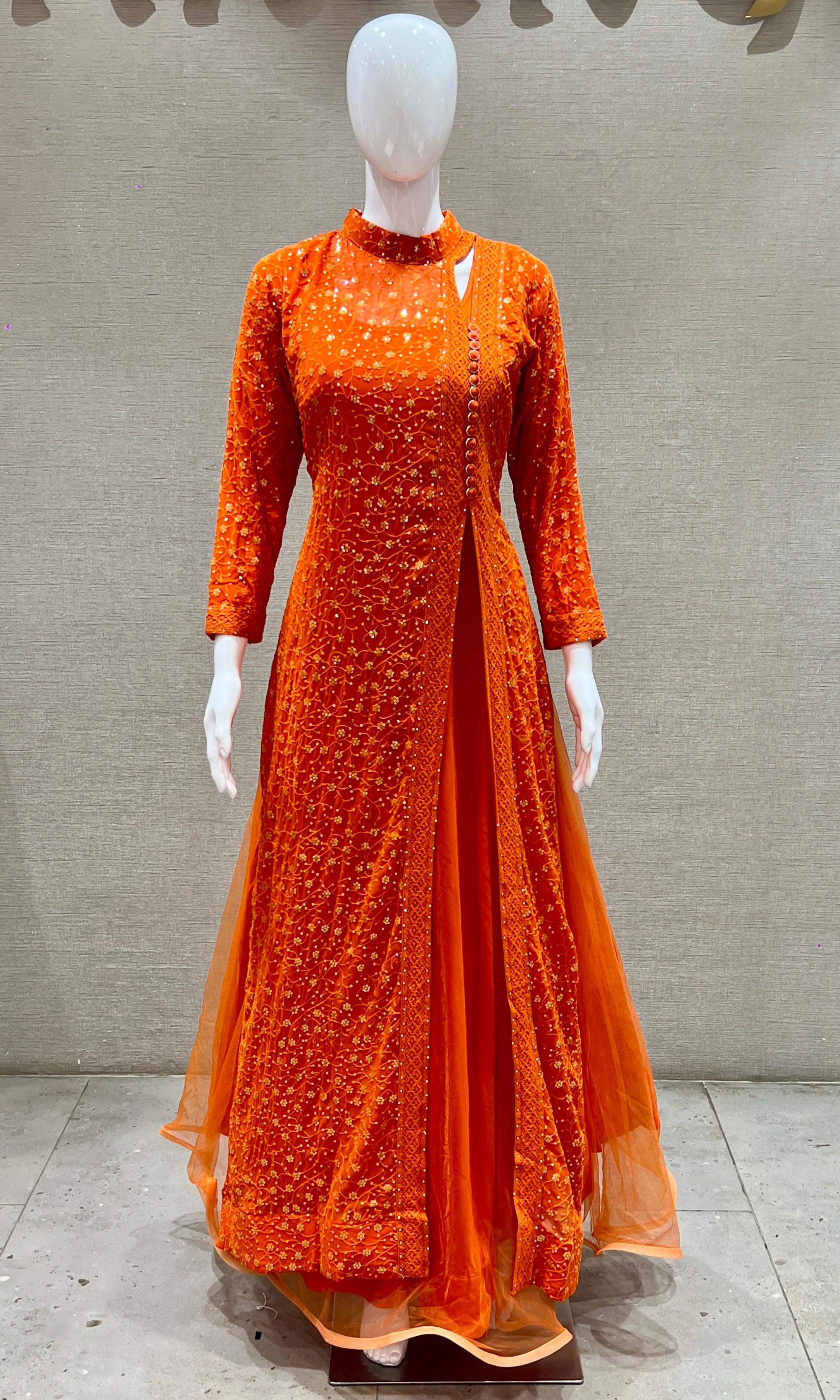 Orange long dress