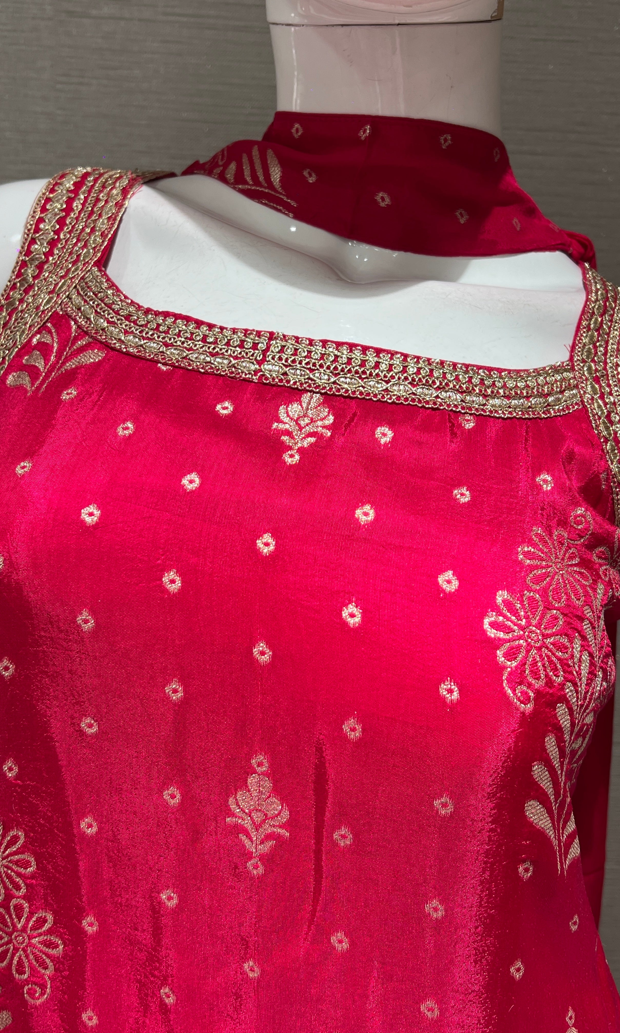 PINK GOLD EMBROIDERED SHARARA SET