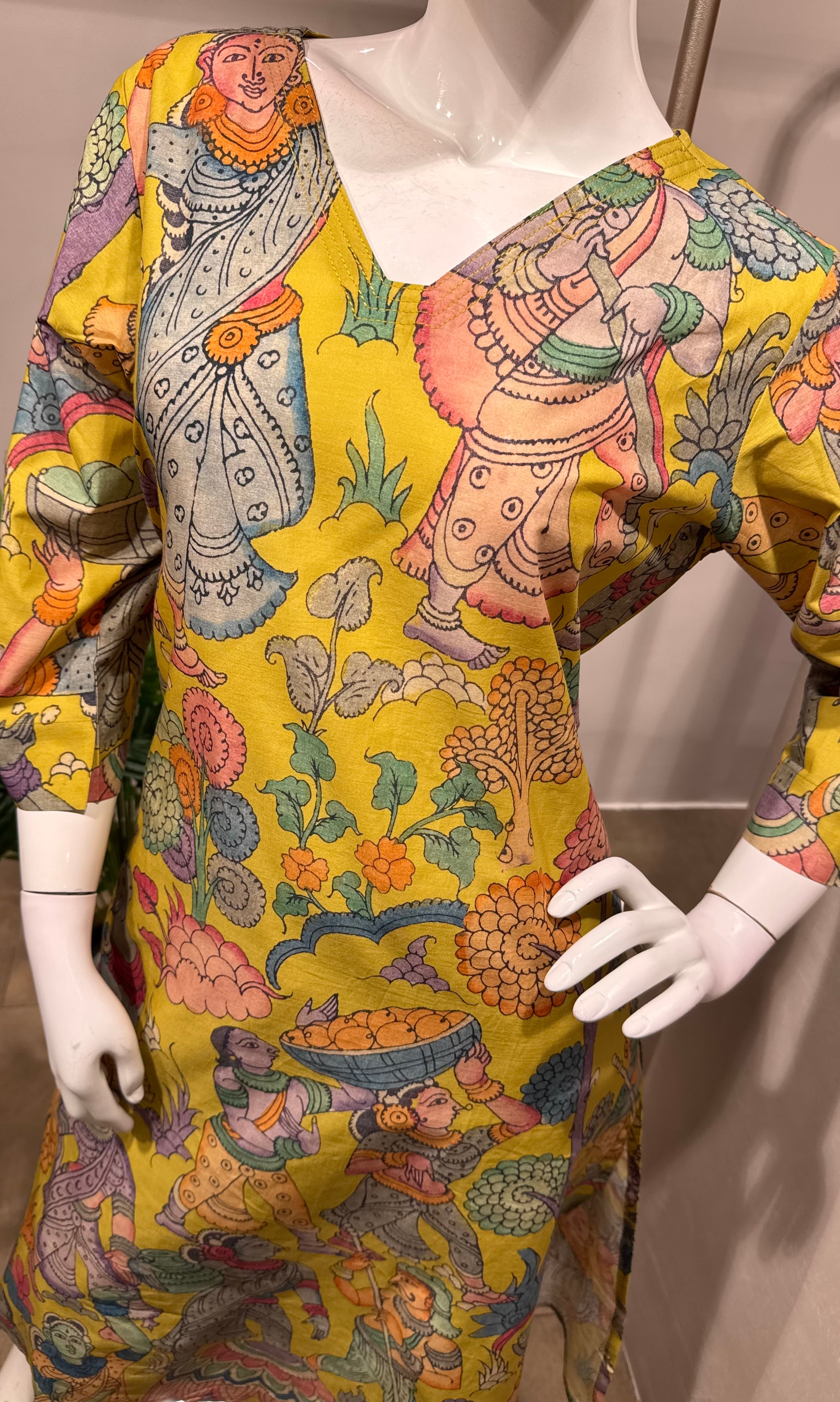 Mehandi green printed kurti with bottom